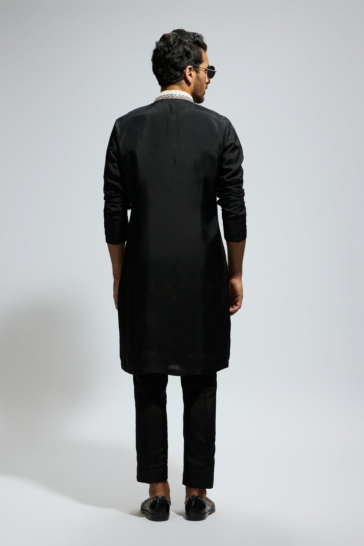 Black Solid Kurta Set