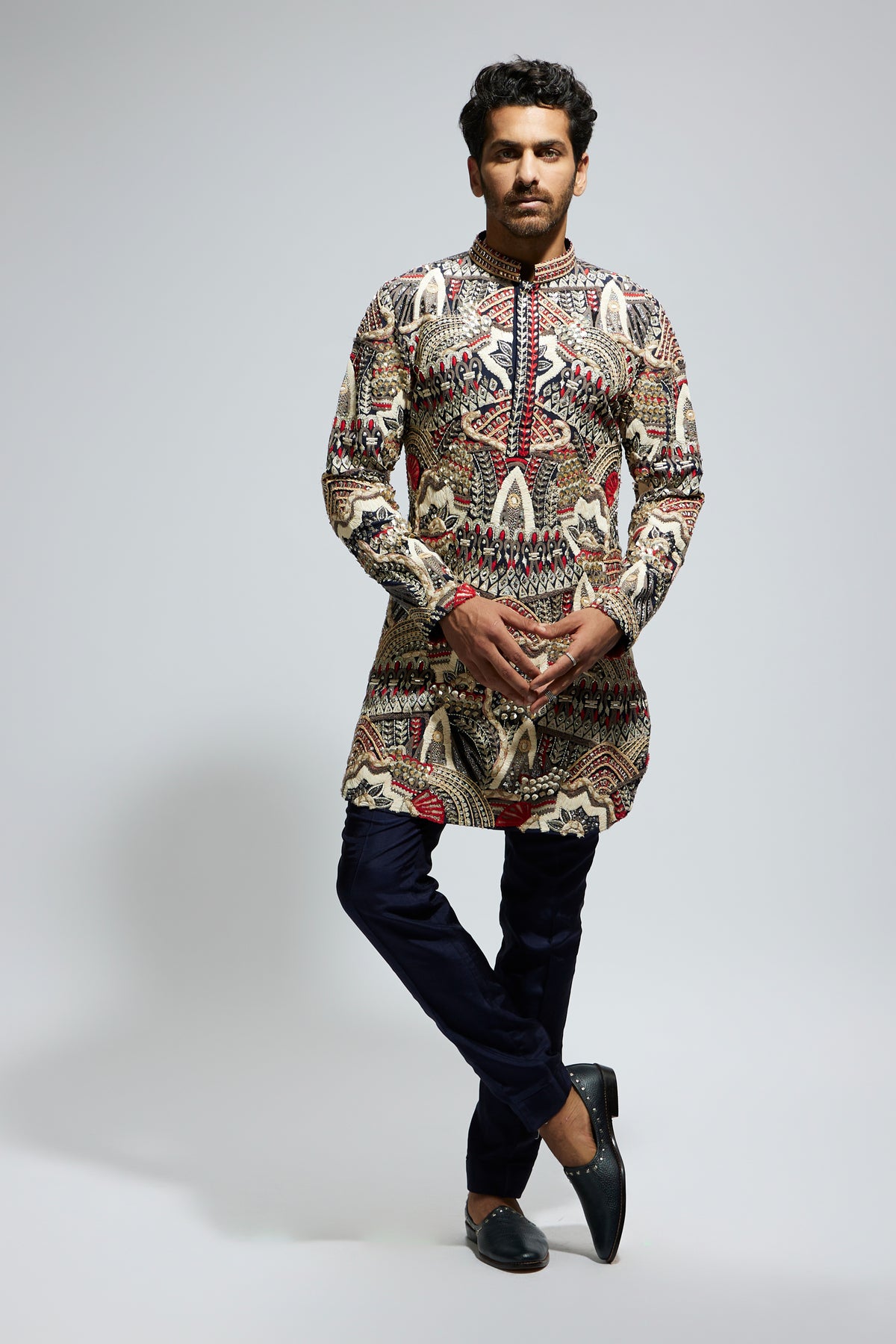 Heavily Embellished Short Kurta Set