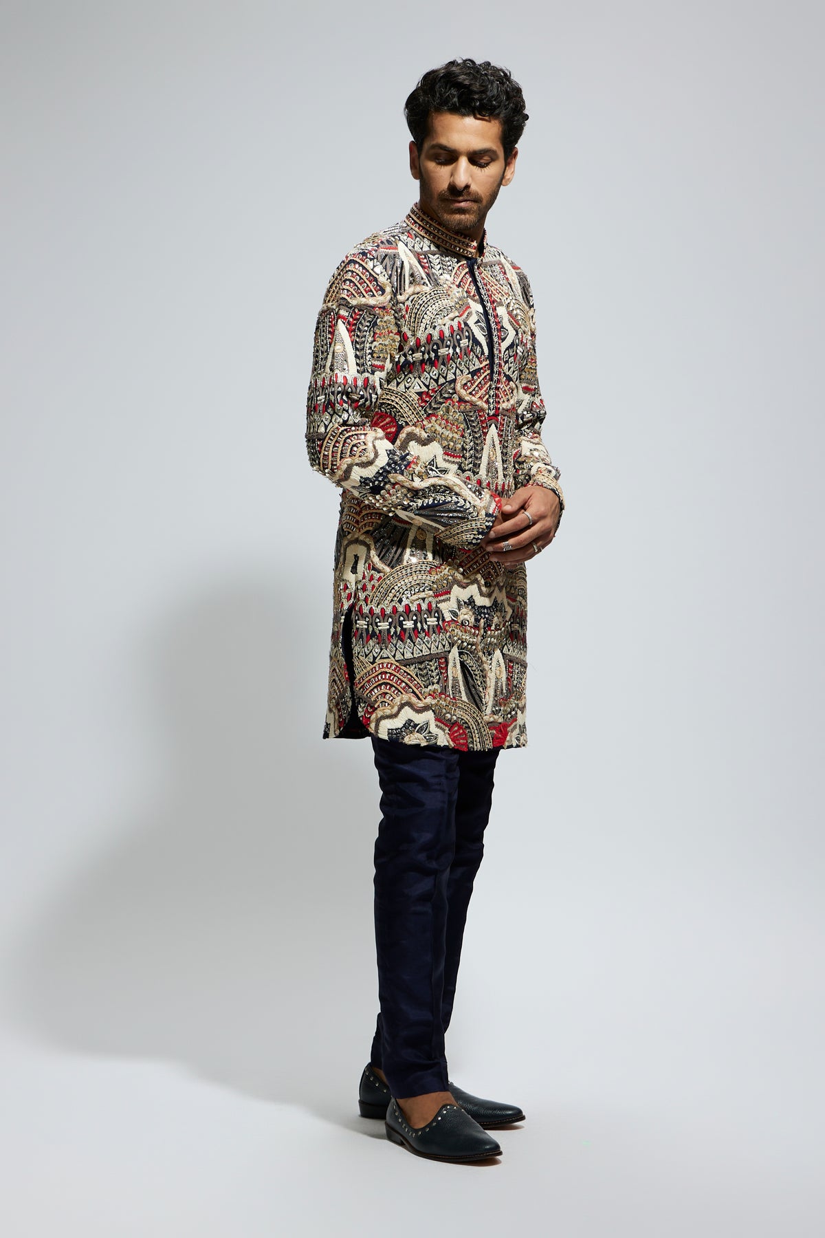 Heavily Embellished Short Kurta Set