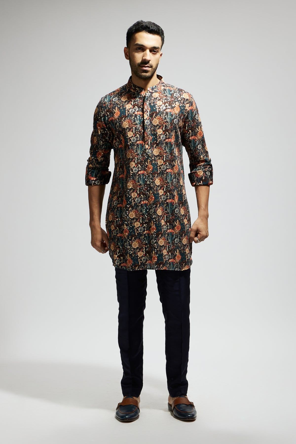 Blue Jaal Embellished Kurta