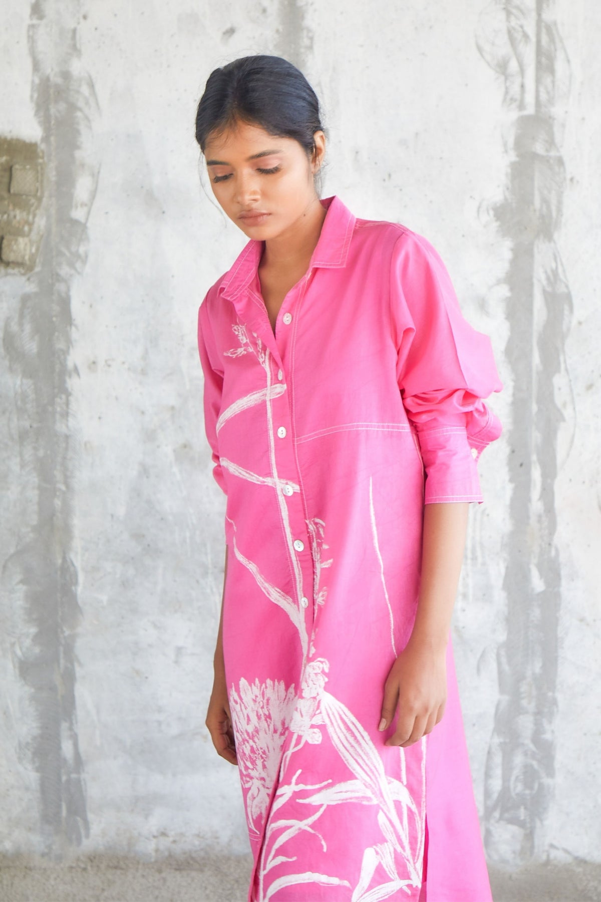 Botanic Pink Shirt Dress