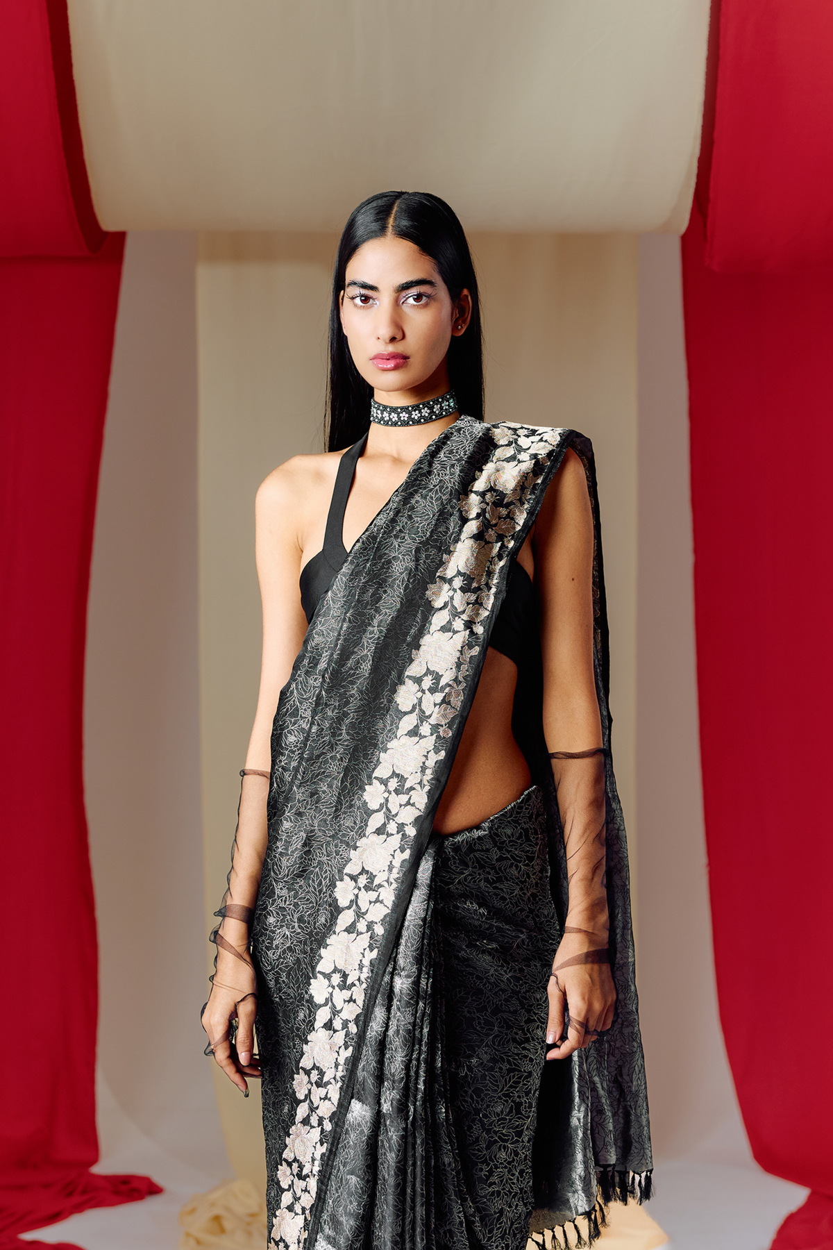 Black Silk Handwoven Saree