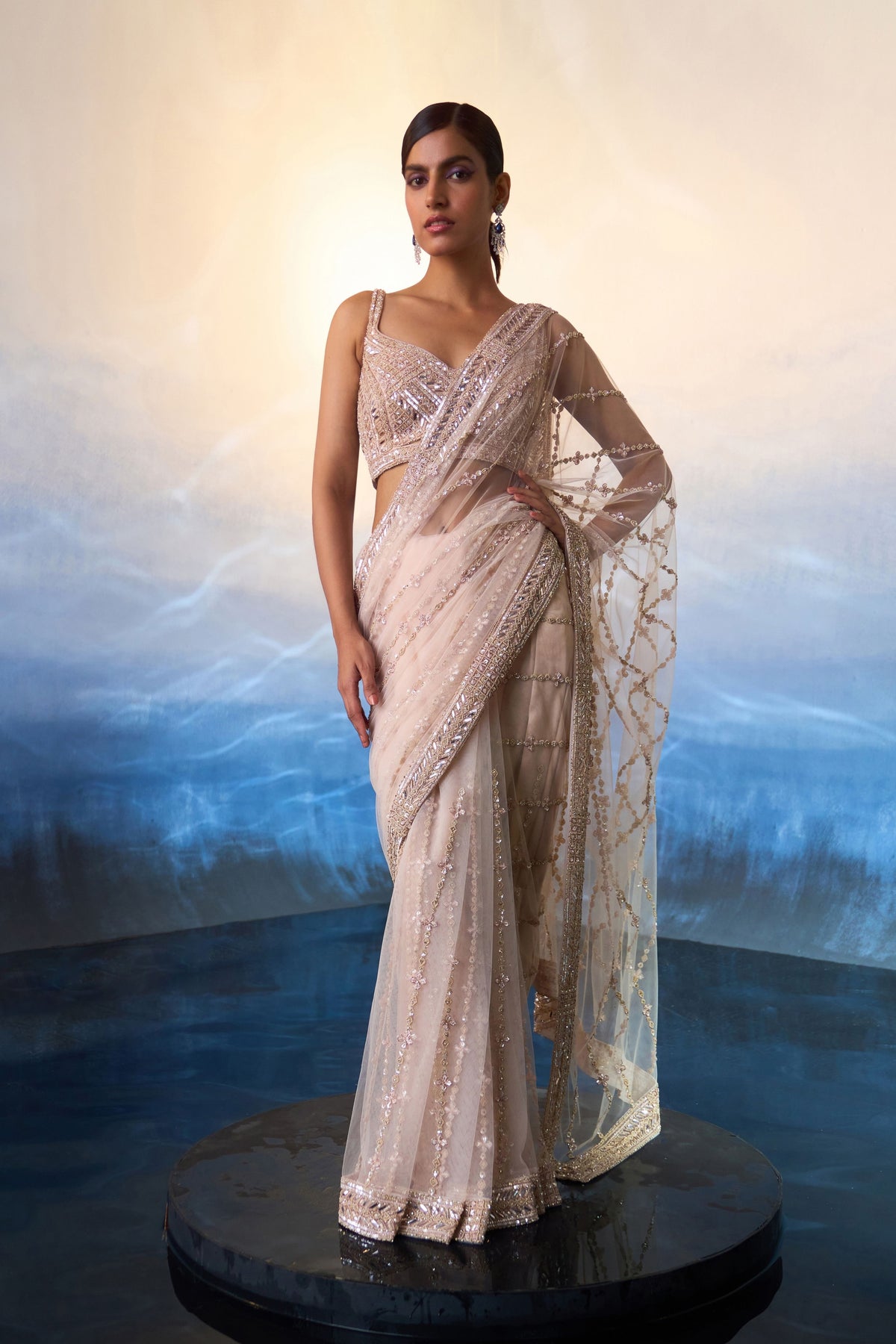 Rose Gold Saree Set