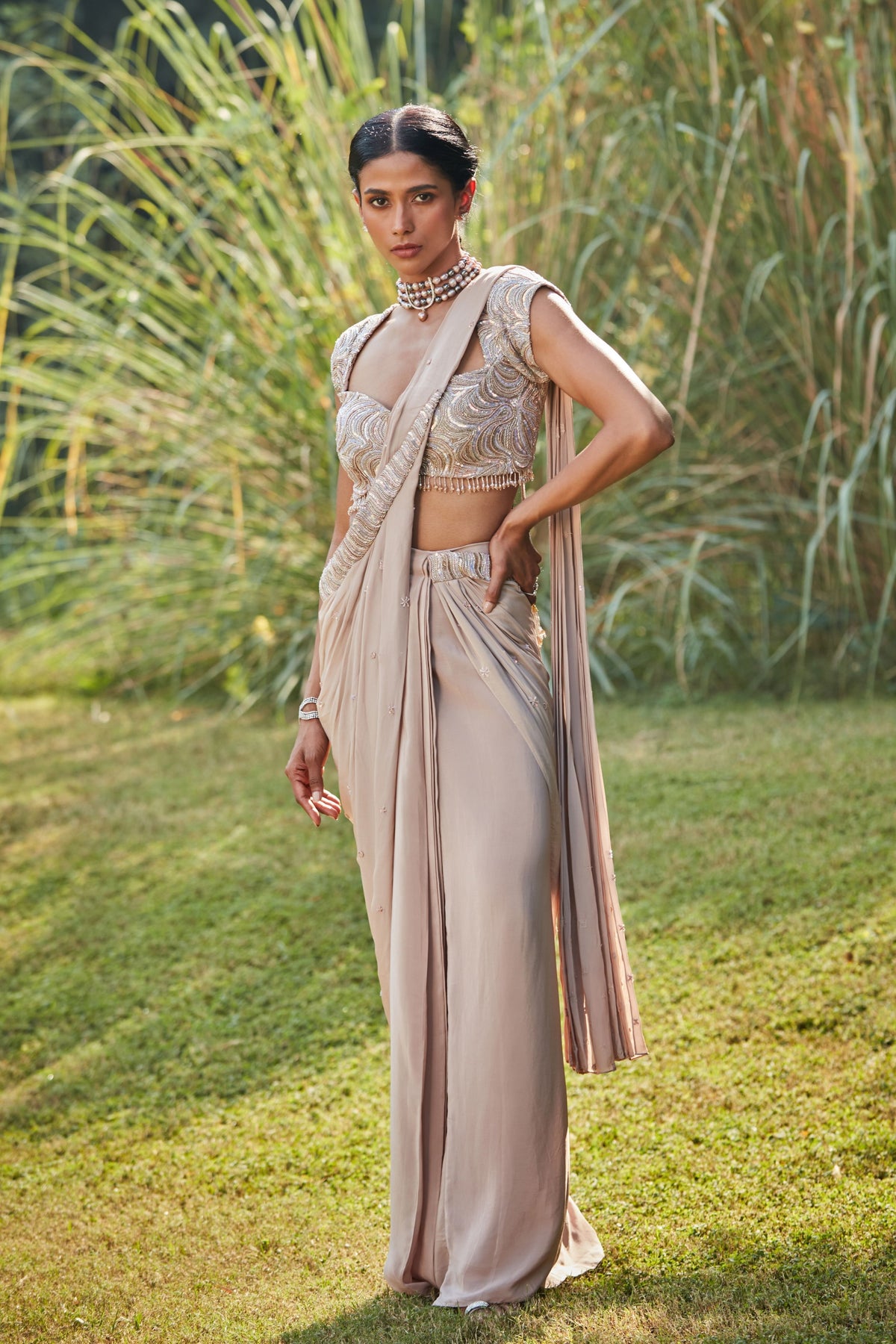 Pamela Draped Saree Set