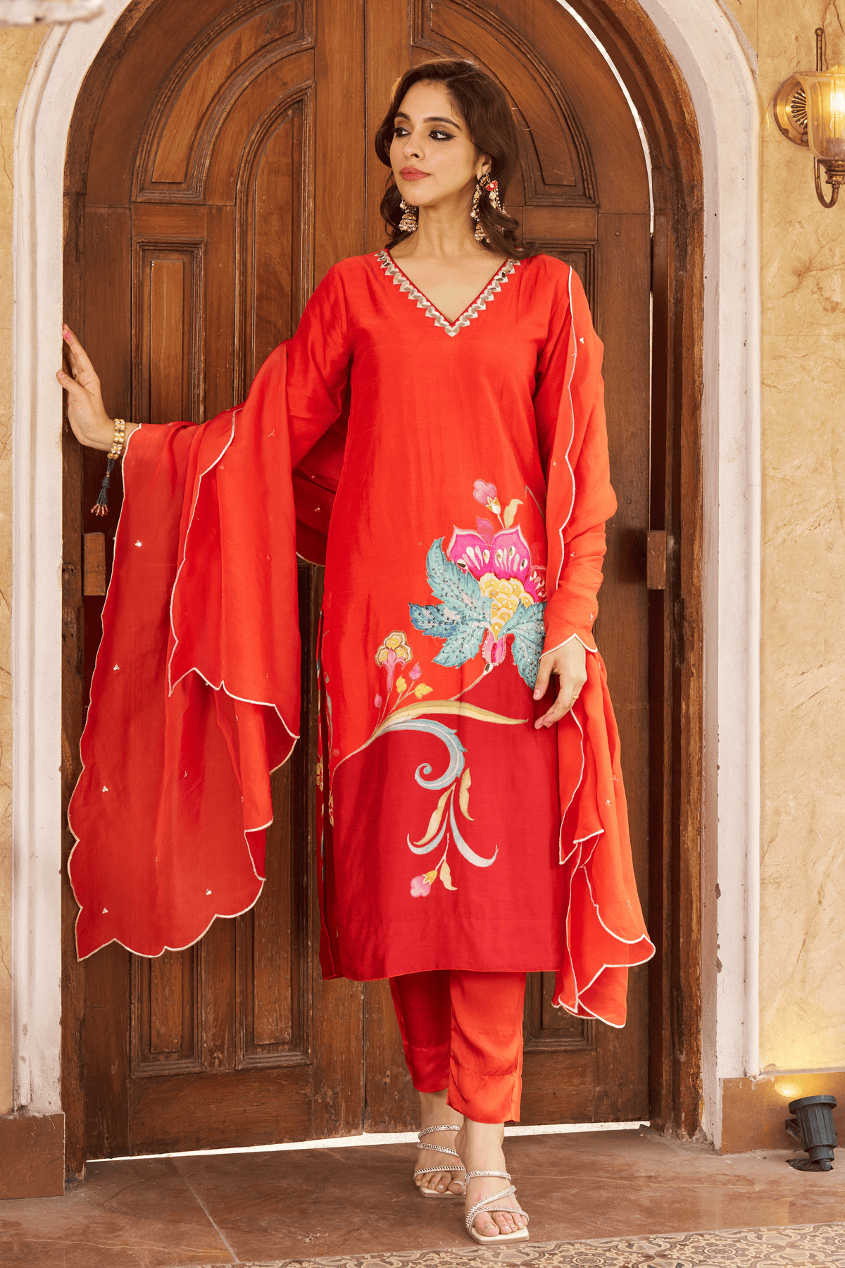 Nayaab Burnt Orange Kurta Set