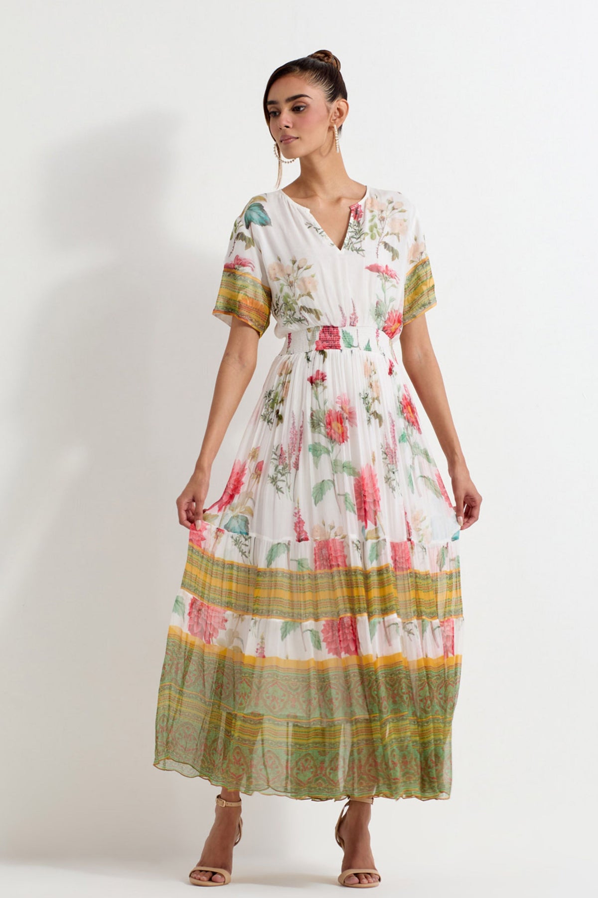 Daisy Printed Chiffon Dress