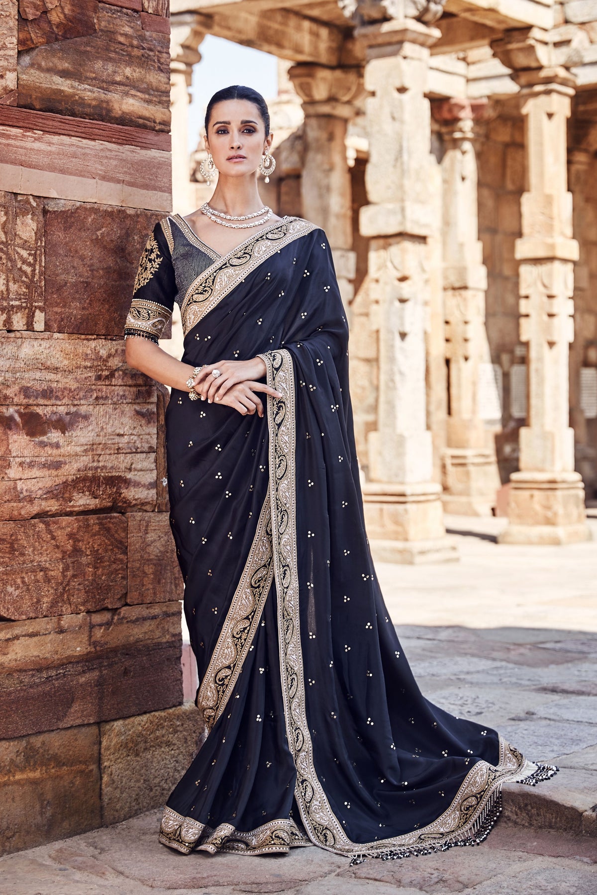 The Vintage Black Silk Saree