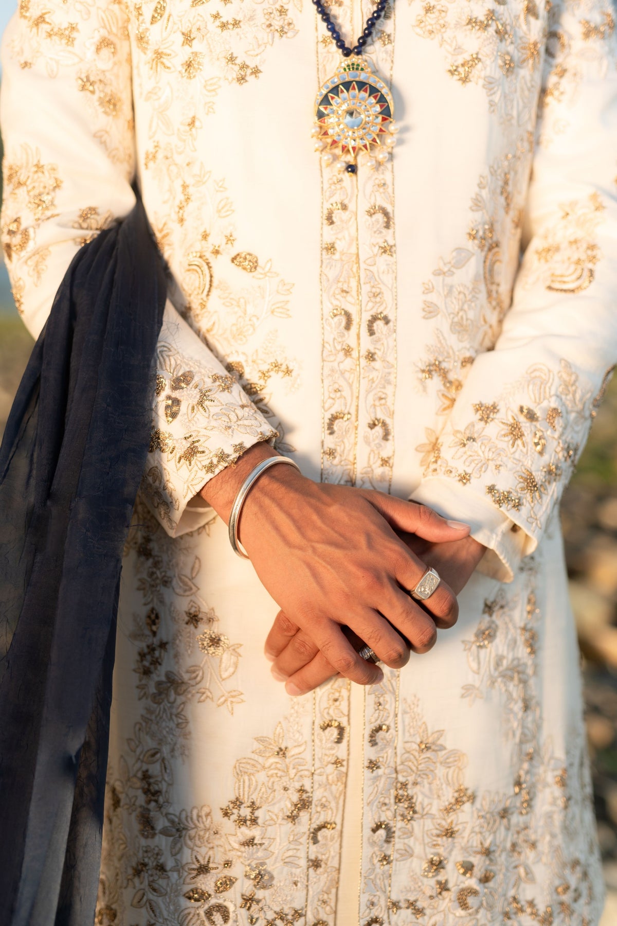 Ivory Pearl Sherwani Set