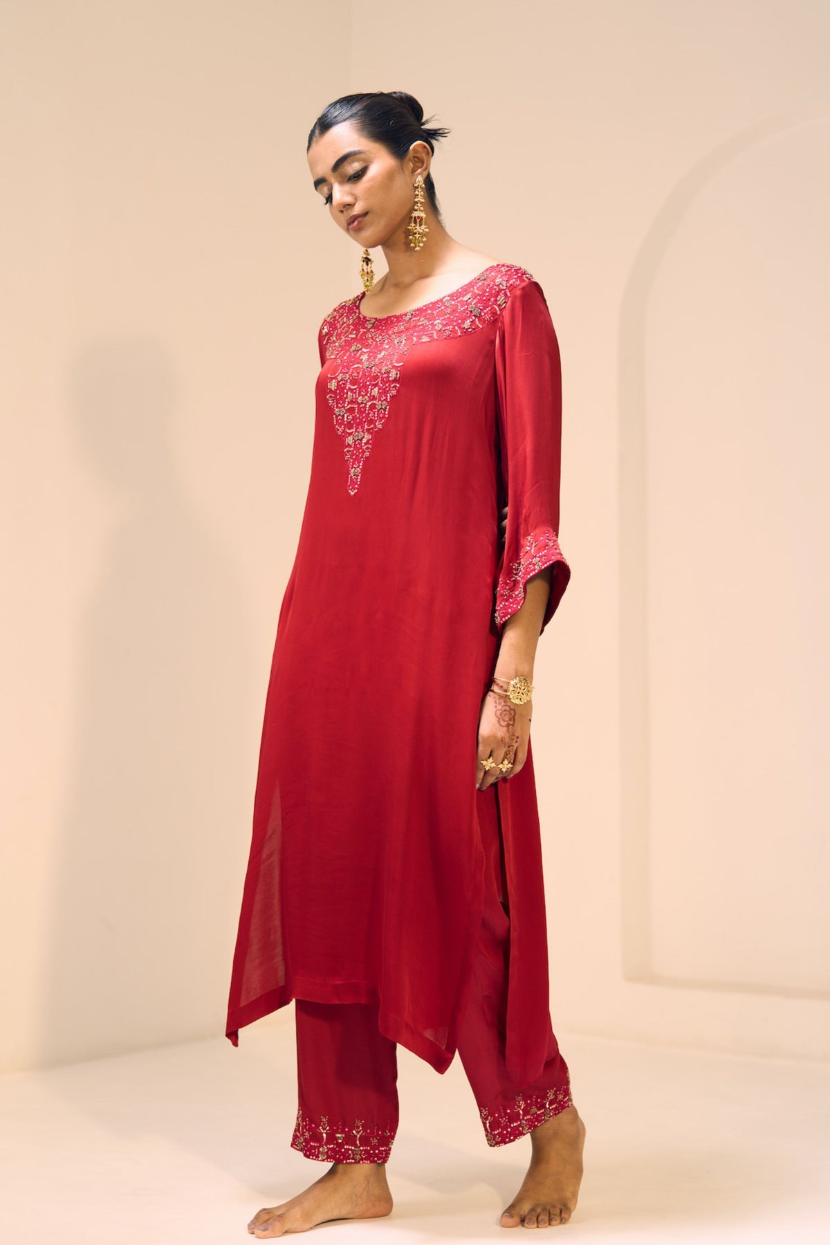 Red Isha Kurta Set