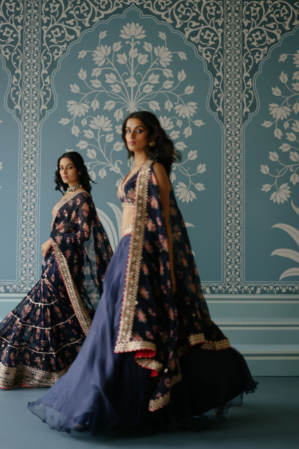 Navy Mehar Lehenga Set