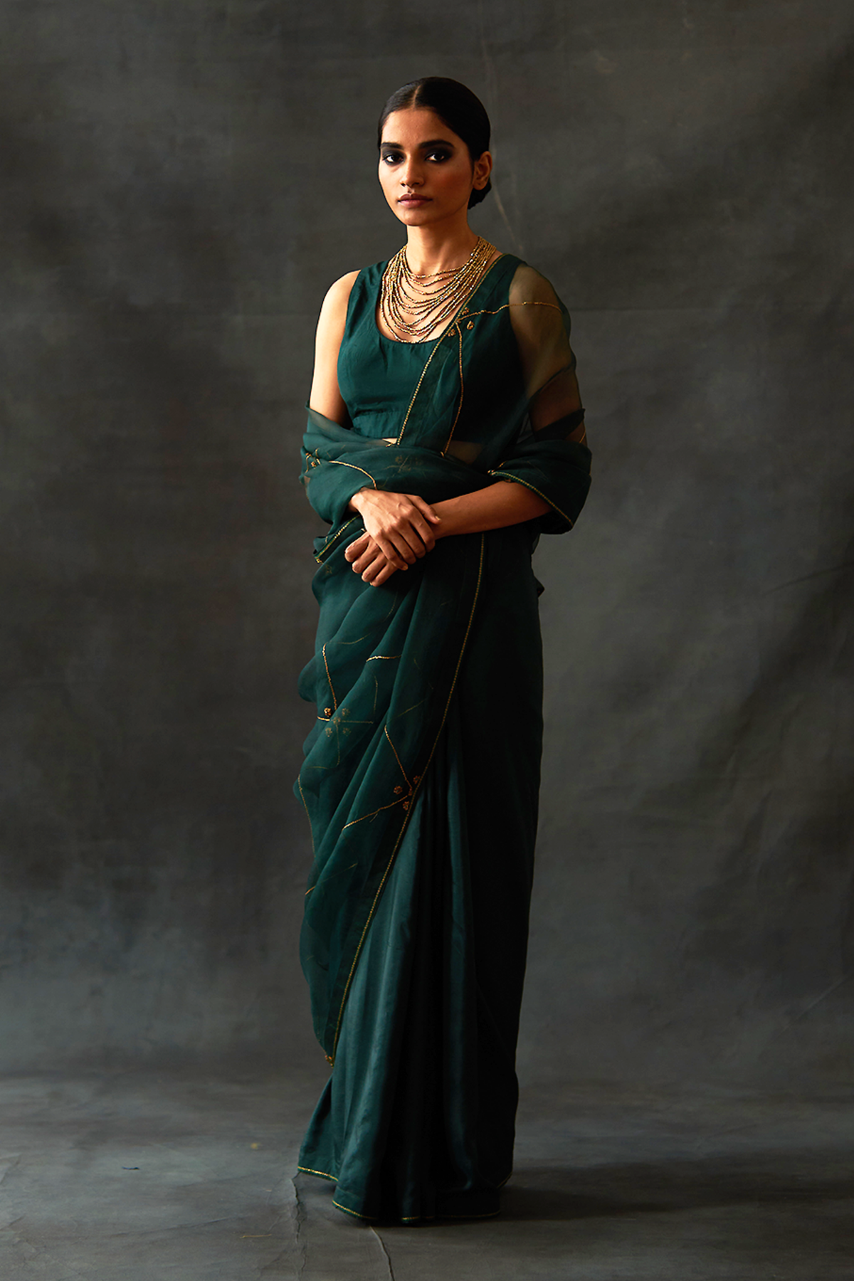 Emerald Embroidered Saree