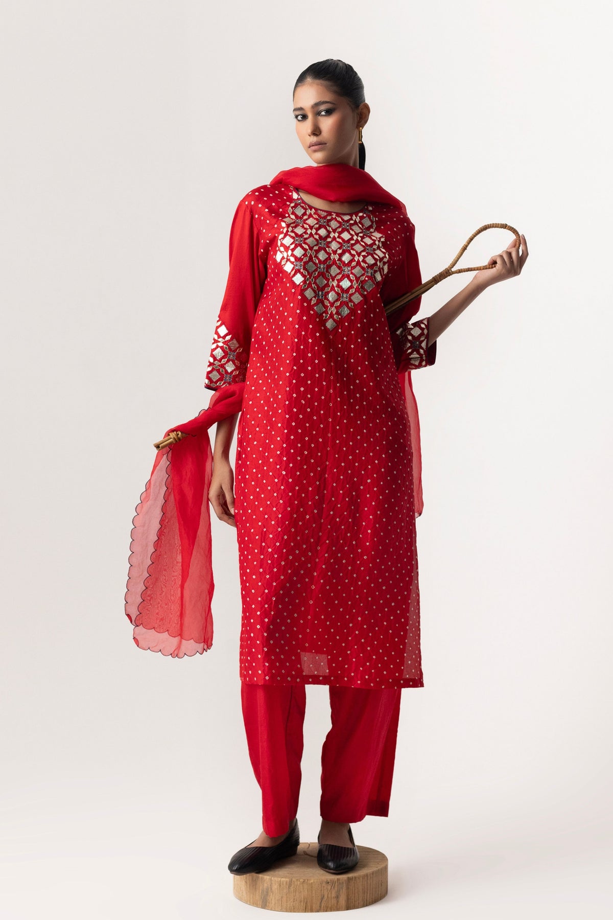 Red Asif Kurta Set