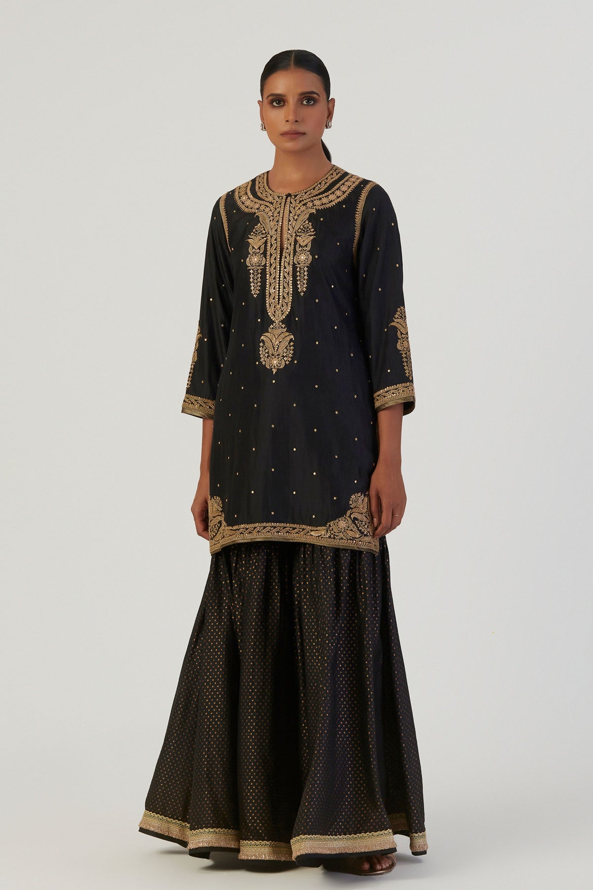 Sajal Black Kurta and Sharara