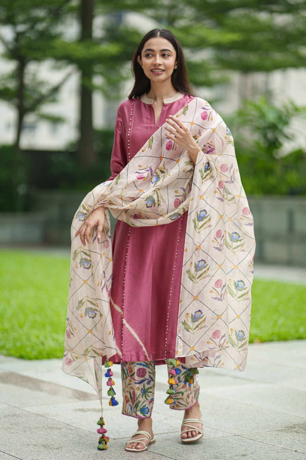 Anastasia Pink Cream Kurta Set