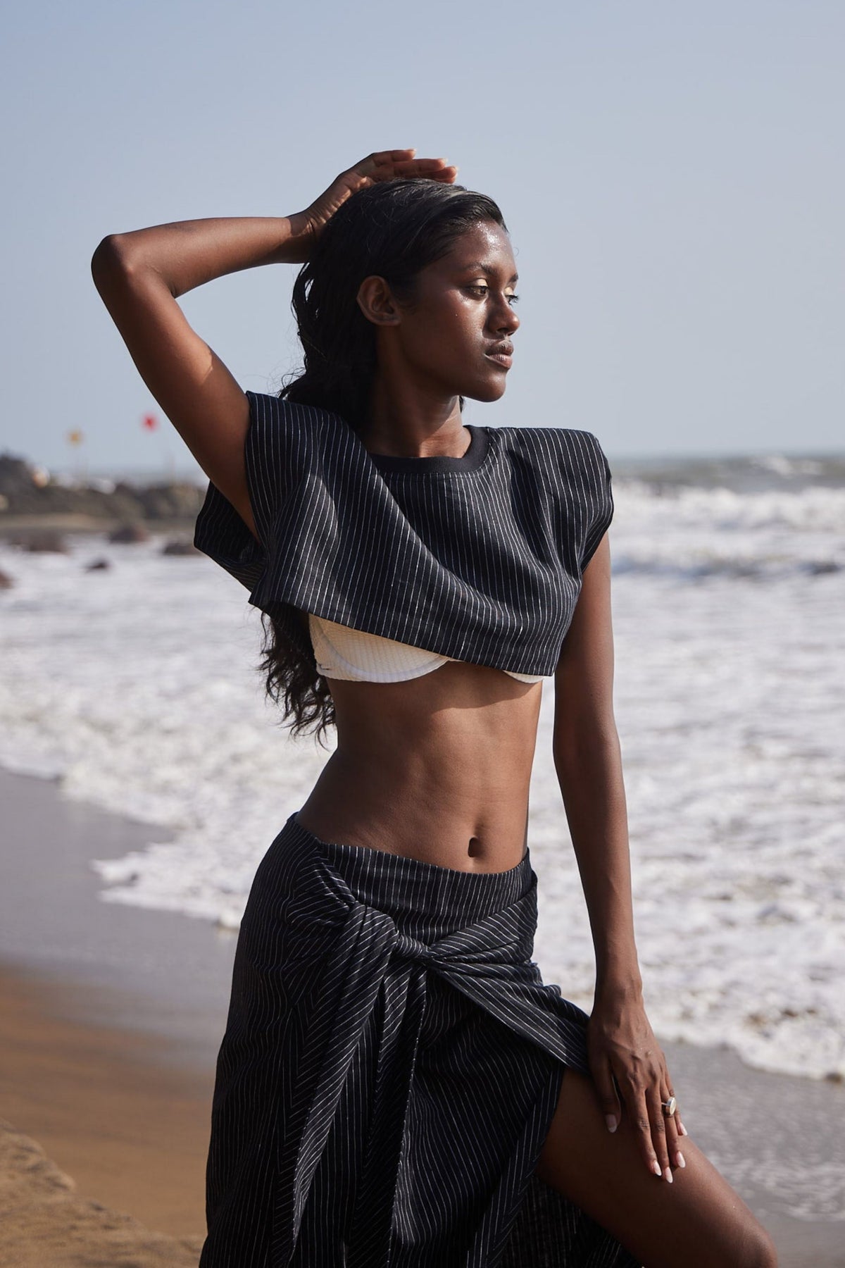 Striped Linen Top and Skirt