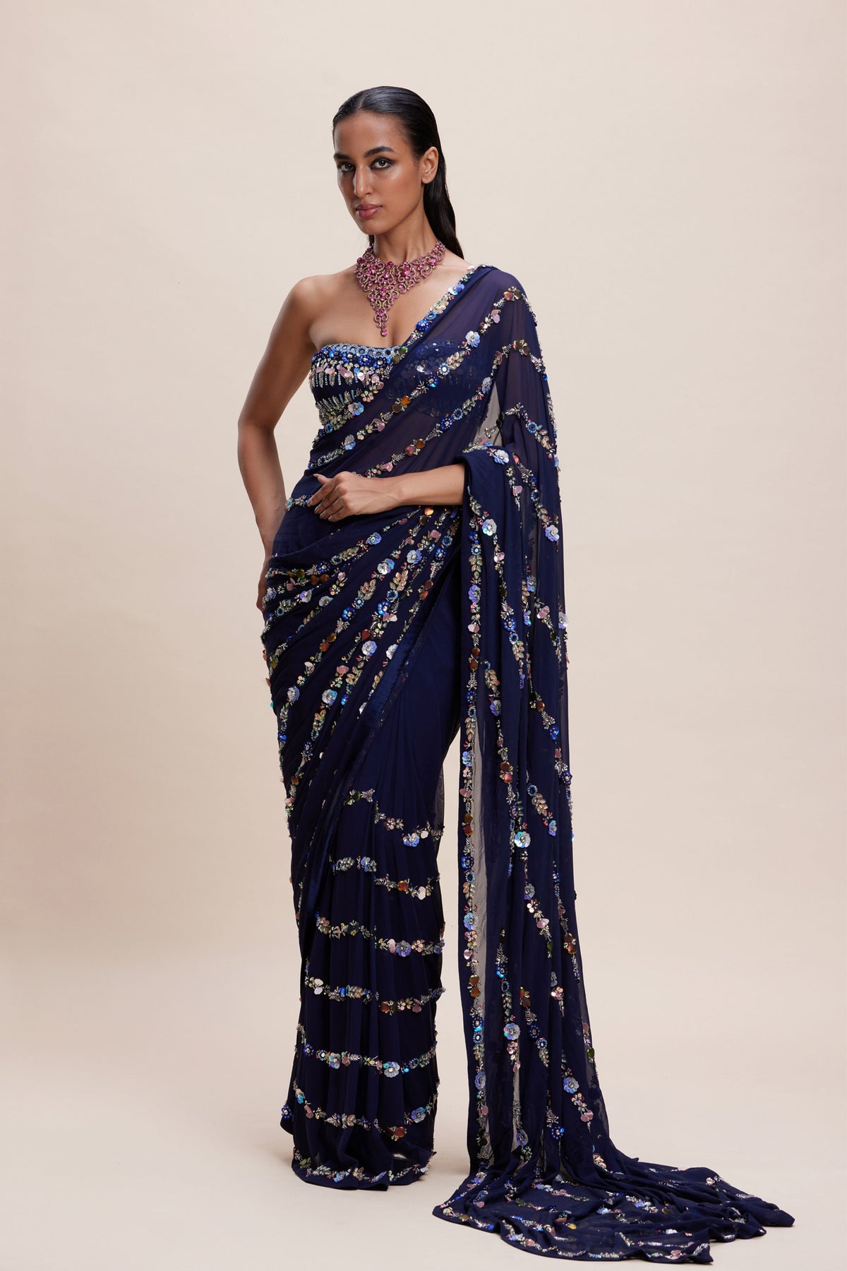 Midnight Embellished Saree