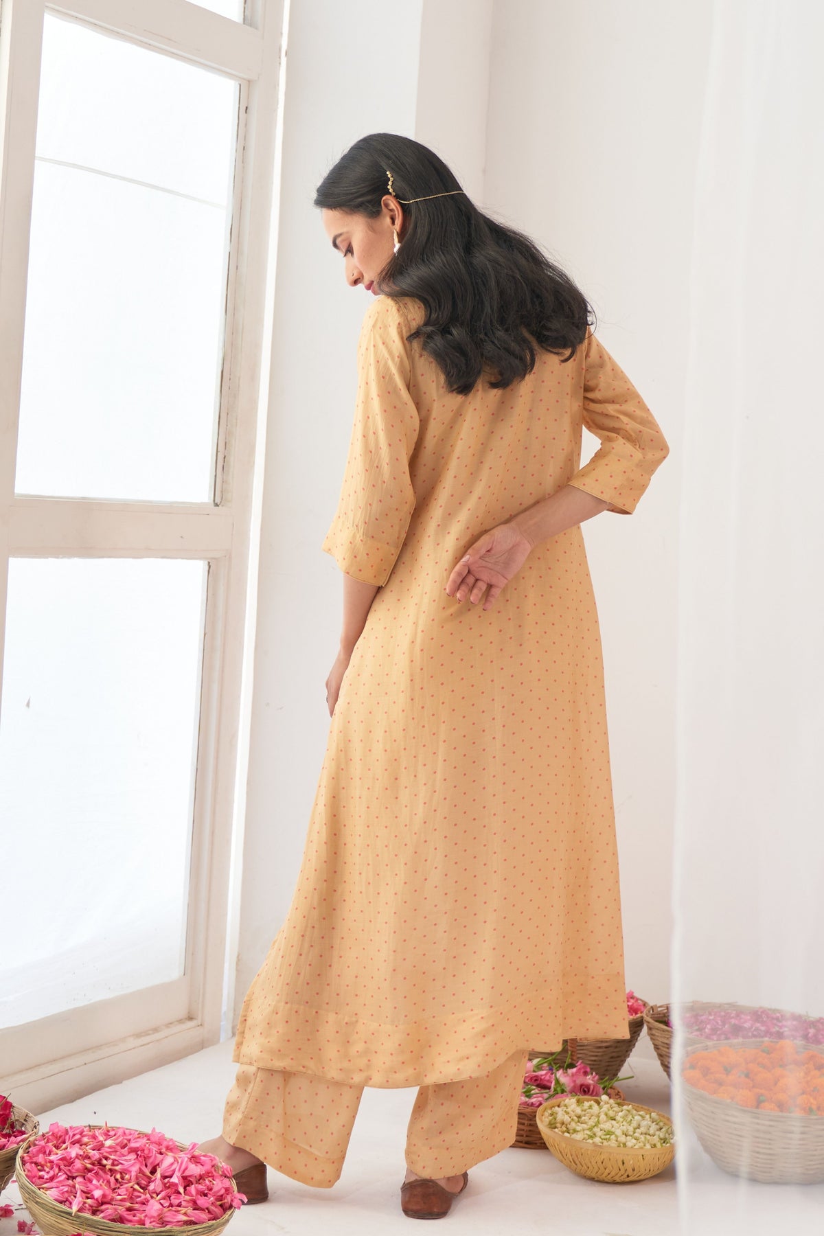 Yellow Peony Kurta Palazzo