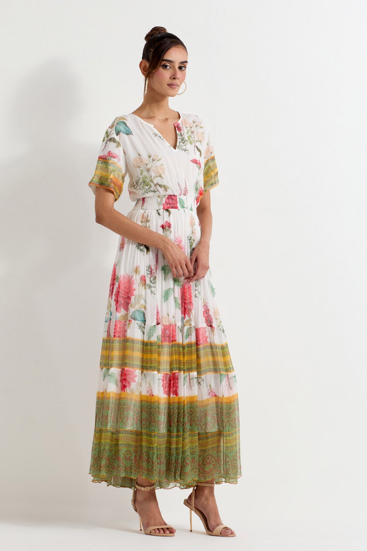 Daisy Printed Chiffon Dress