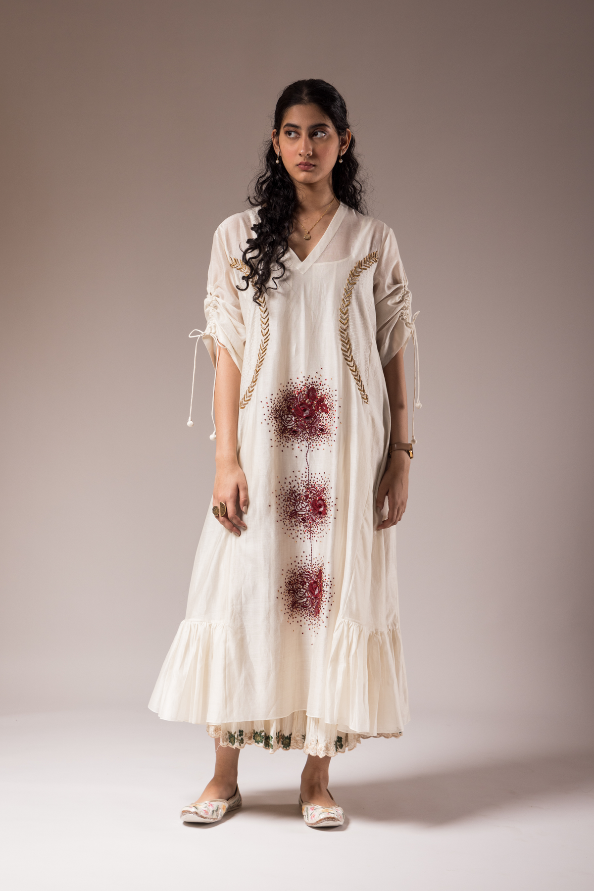 Embroidered Ivory Dress