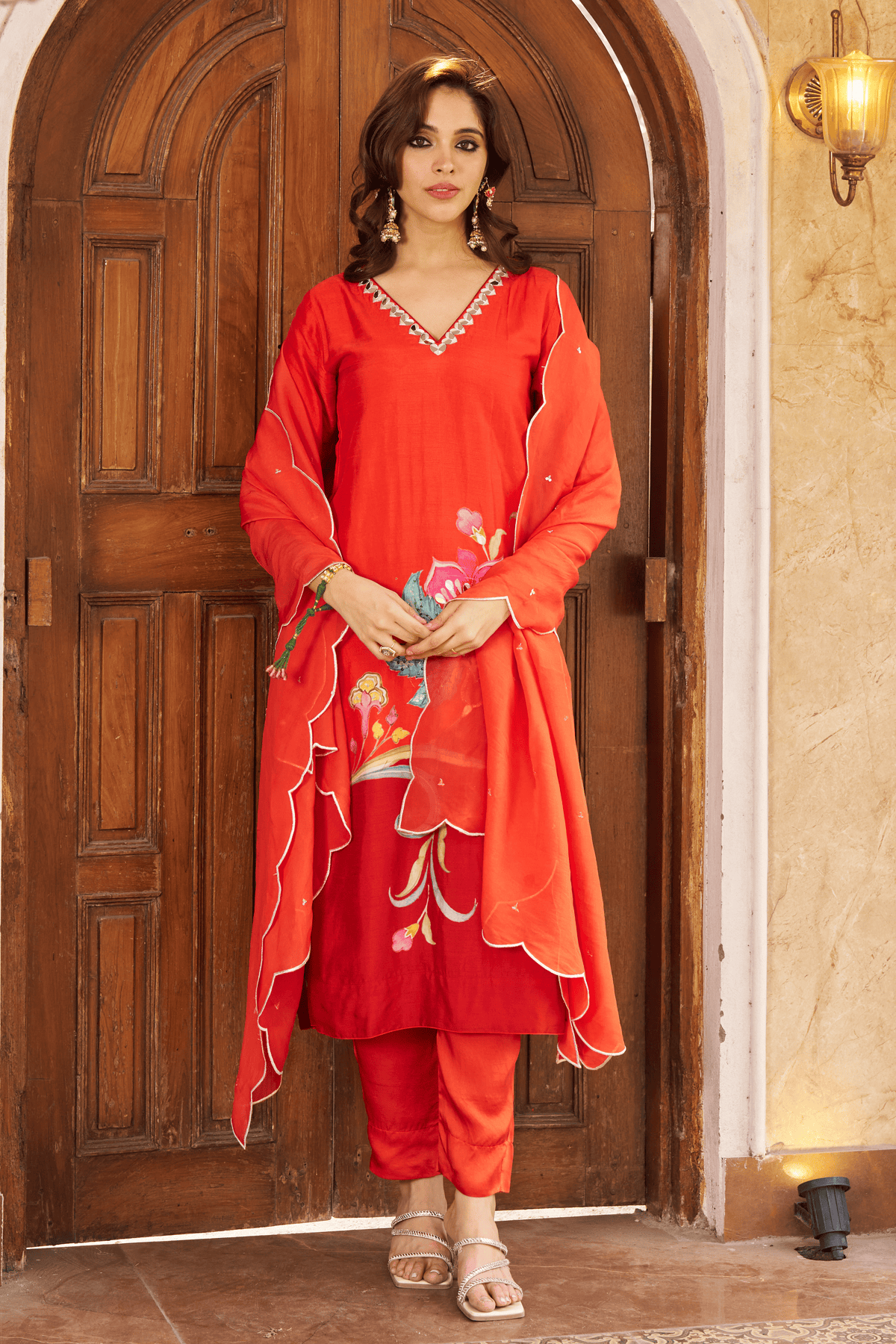 Nayaab Burnt Orange Kurta Set