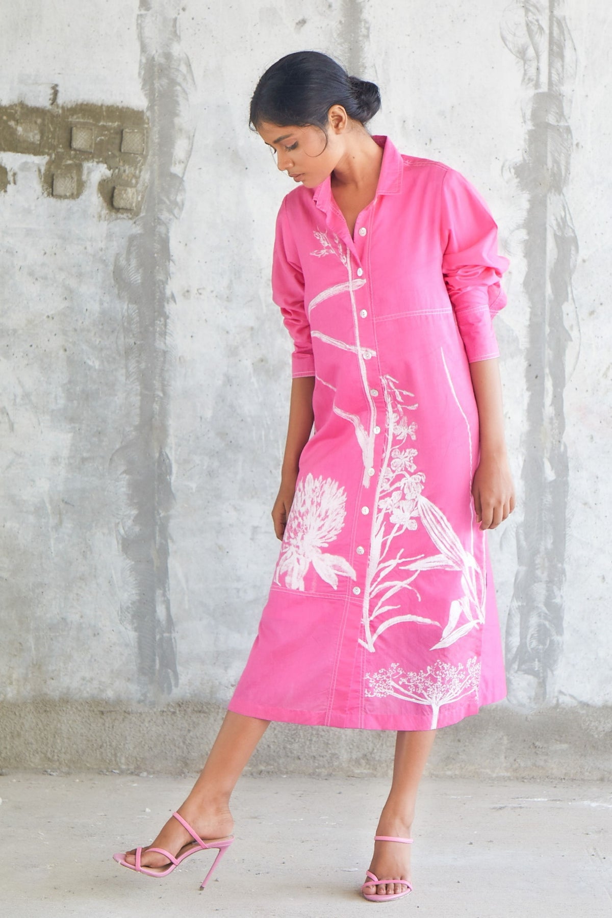 Botanic Pink Shirt Dress