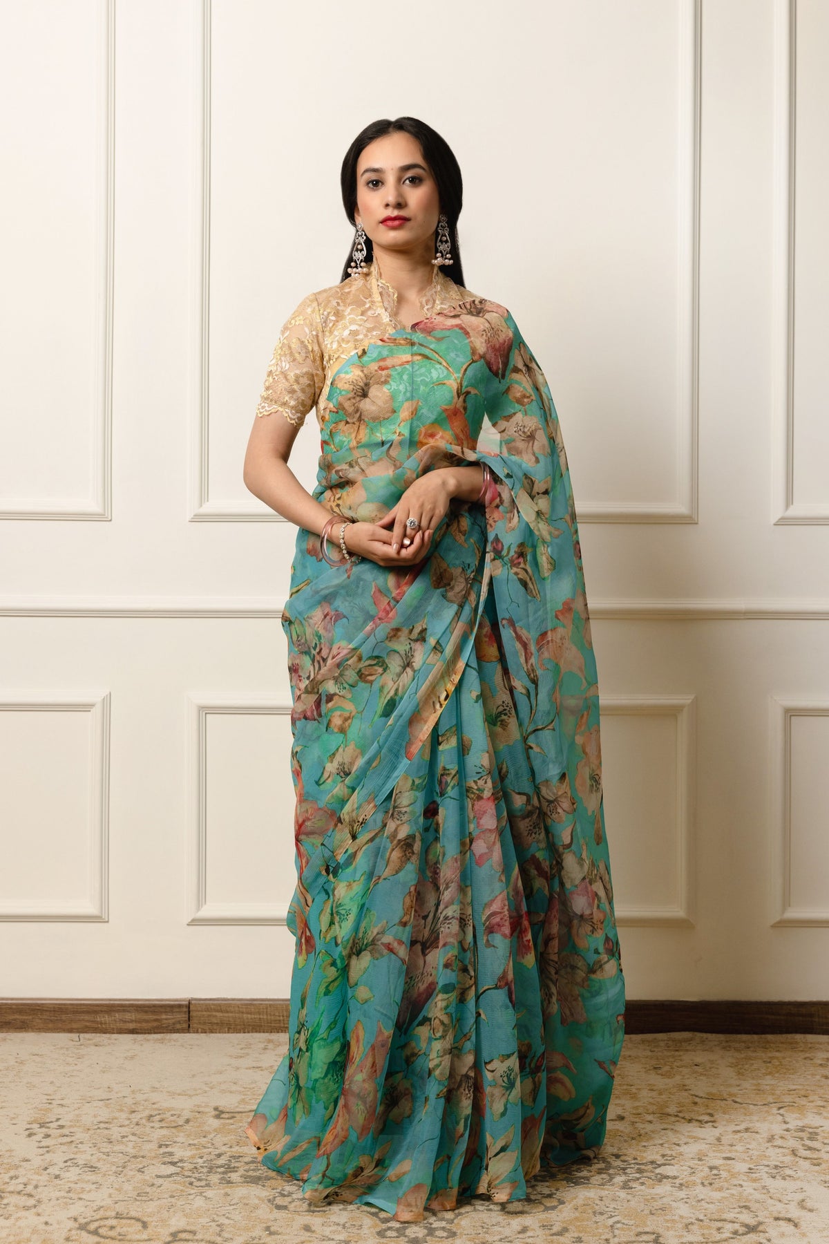 Usha Printed French Chiffon Saree