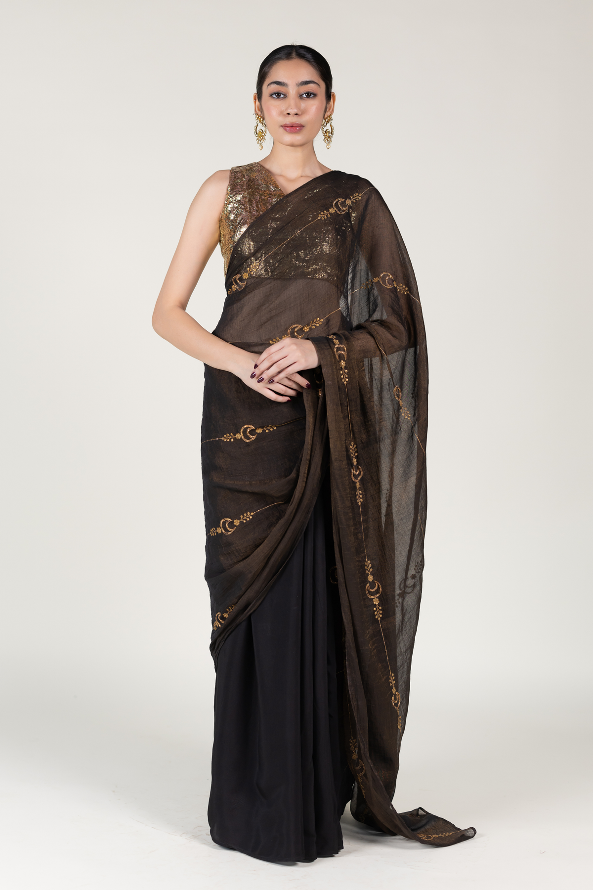 Black Mahira Saree Set