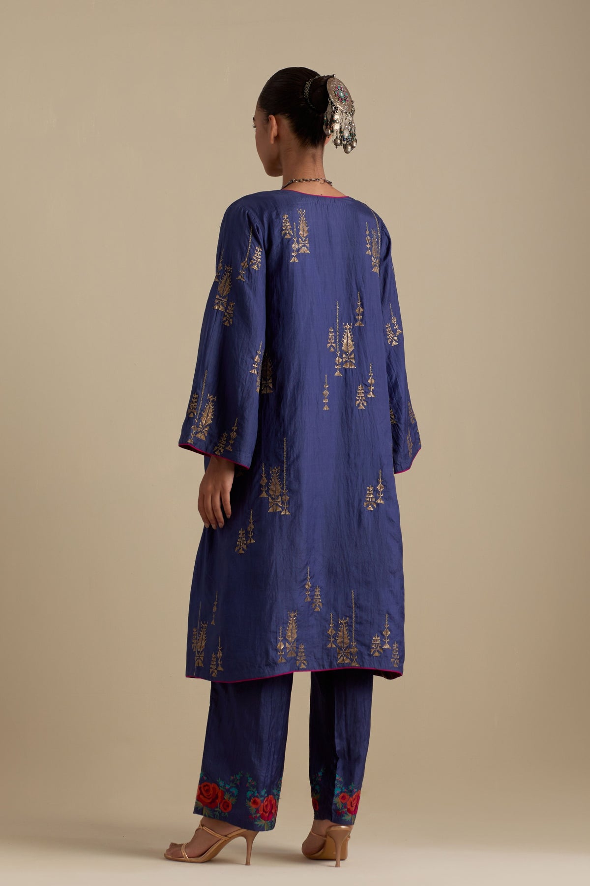 Blue Silk Short Kurta Set