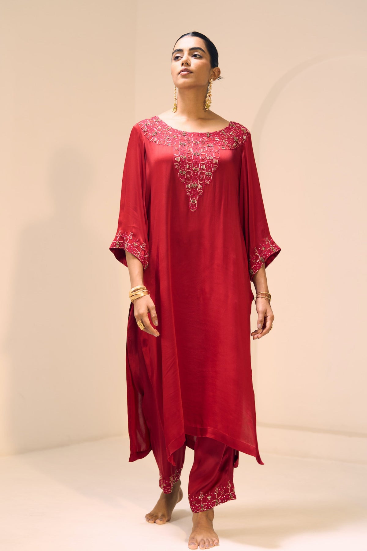 Red Isha Kurta Set