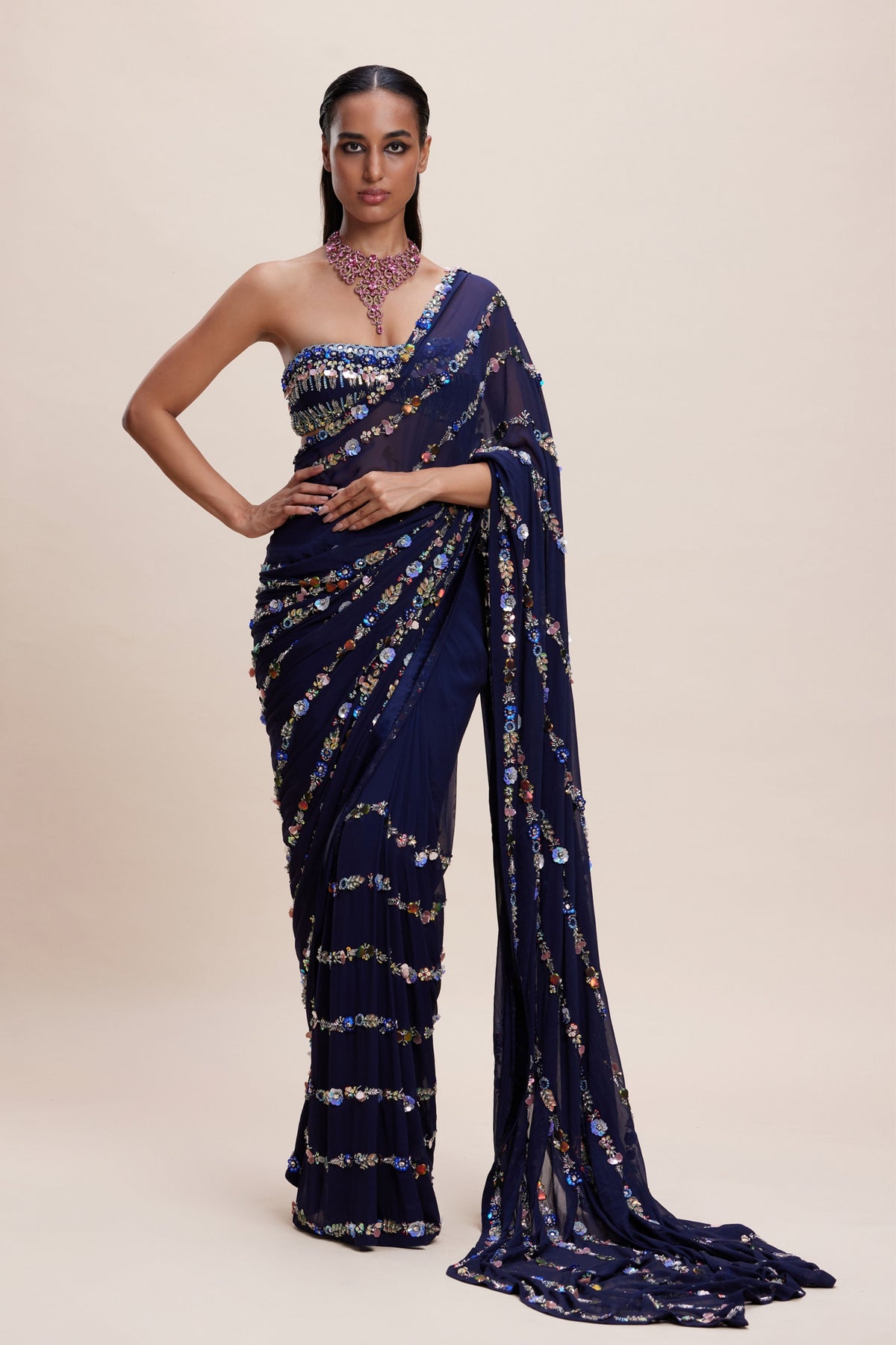 Midnight Embellished Saree