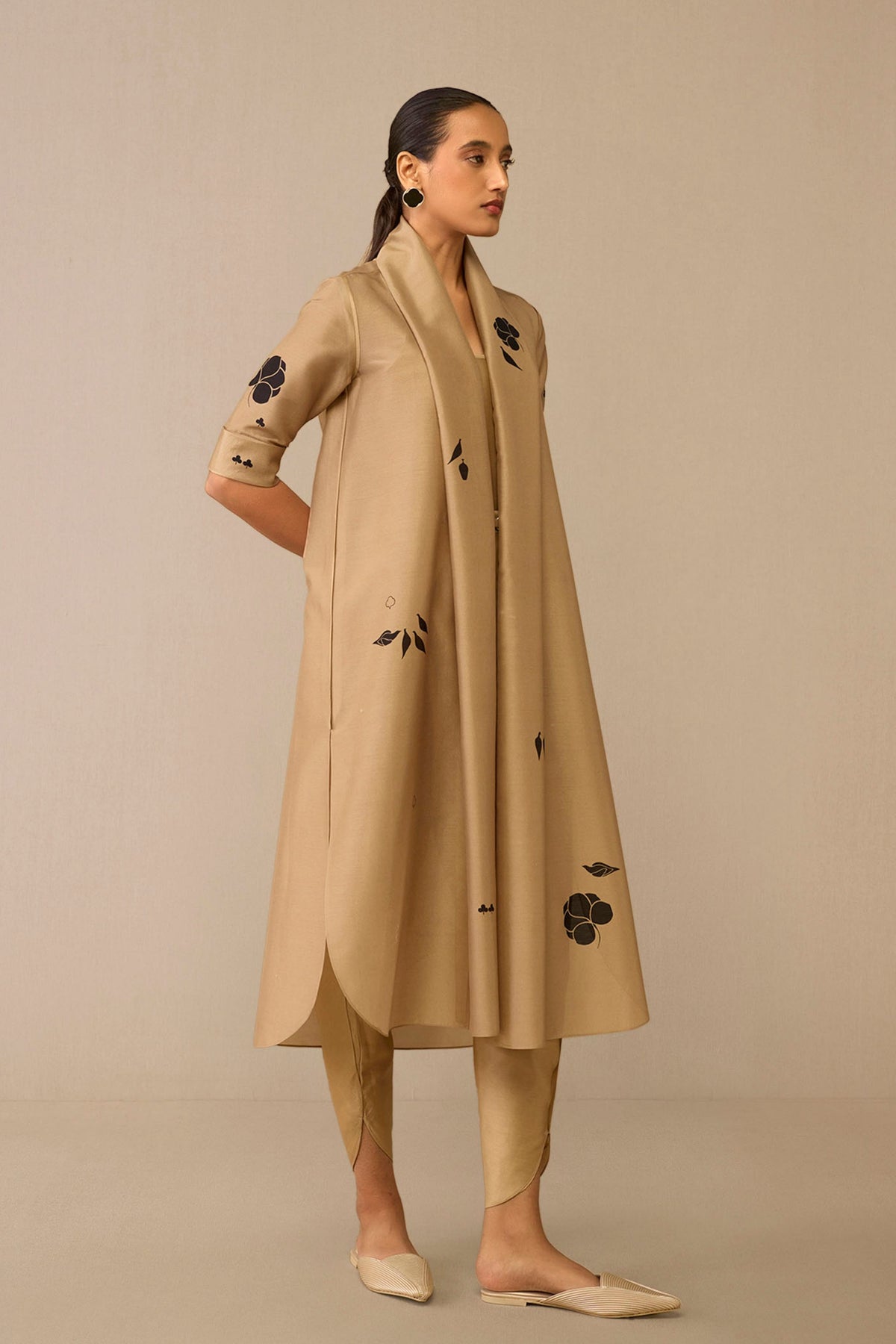 Beige Dilnar Jacket Set