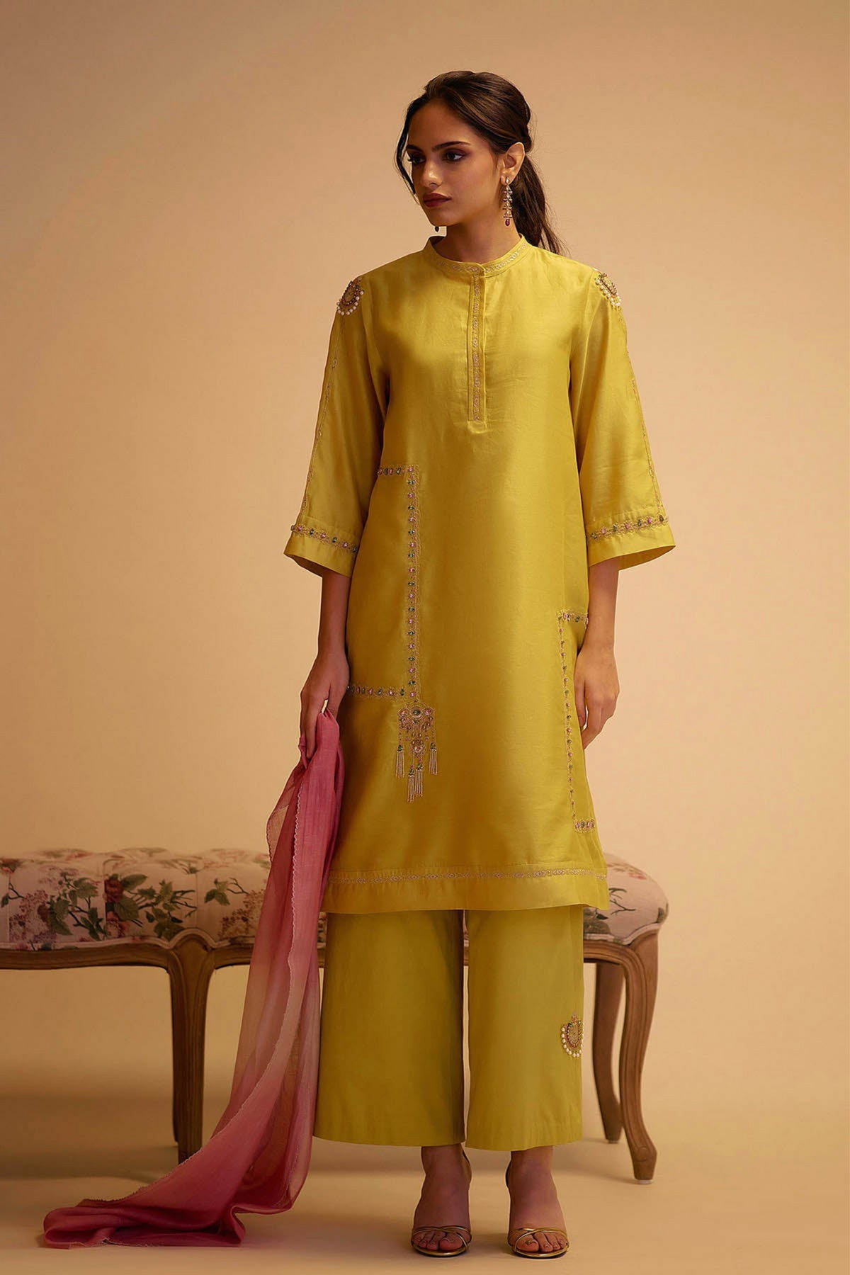 Tahira Mustard Kurta Set