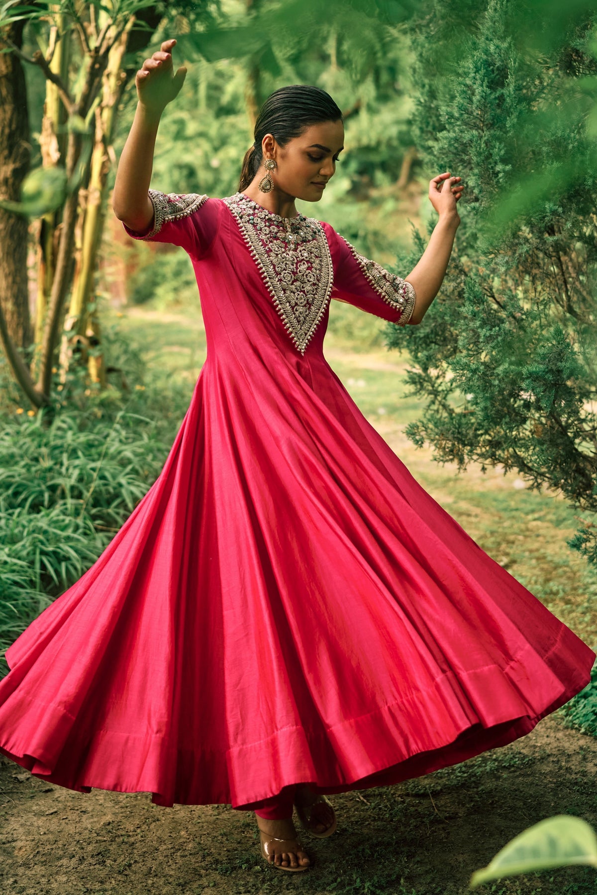 Farasha Pink Anarkali Set