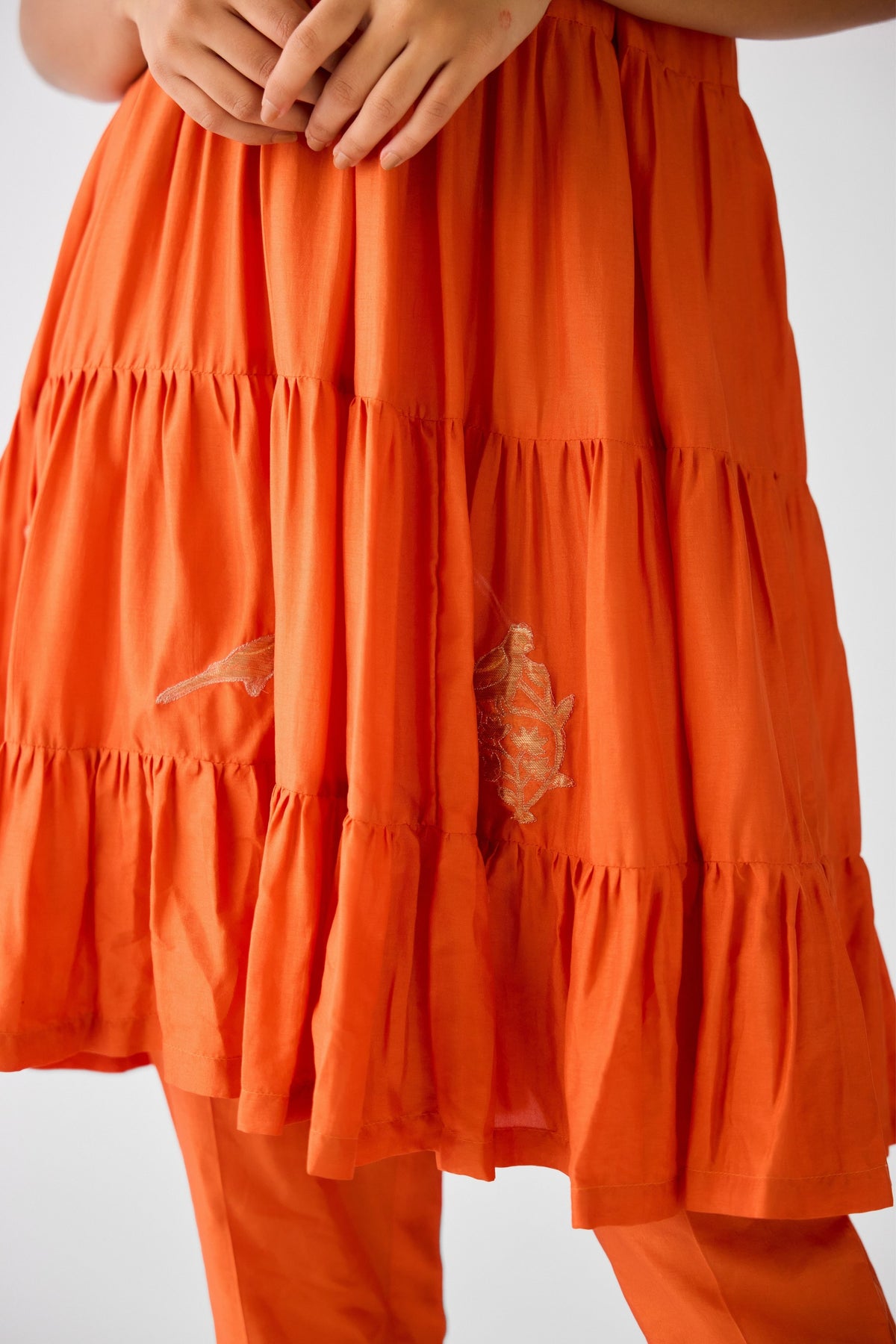 Orange Anarkali Set