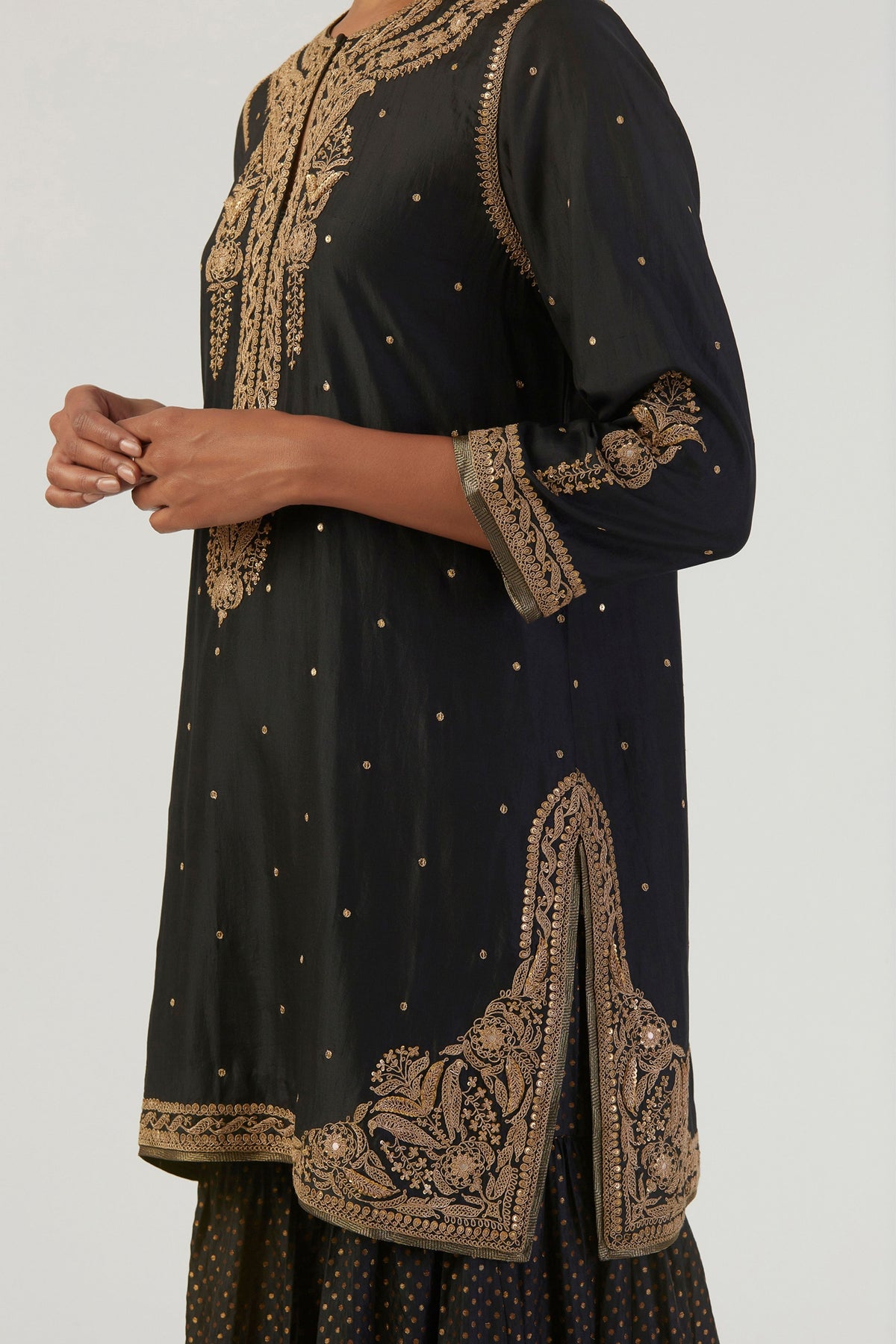 Sajal Black Kurta and Sharara