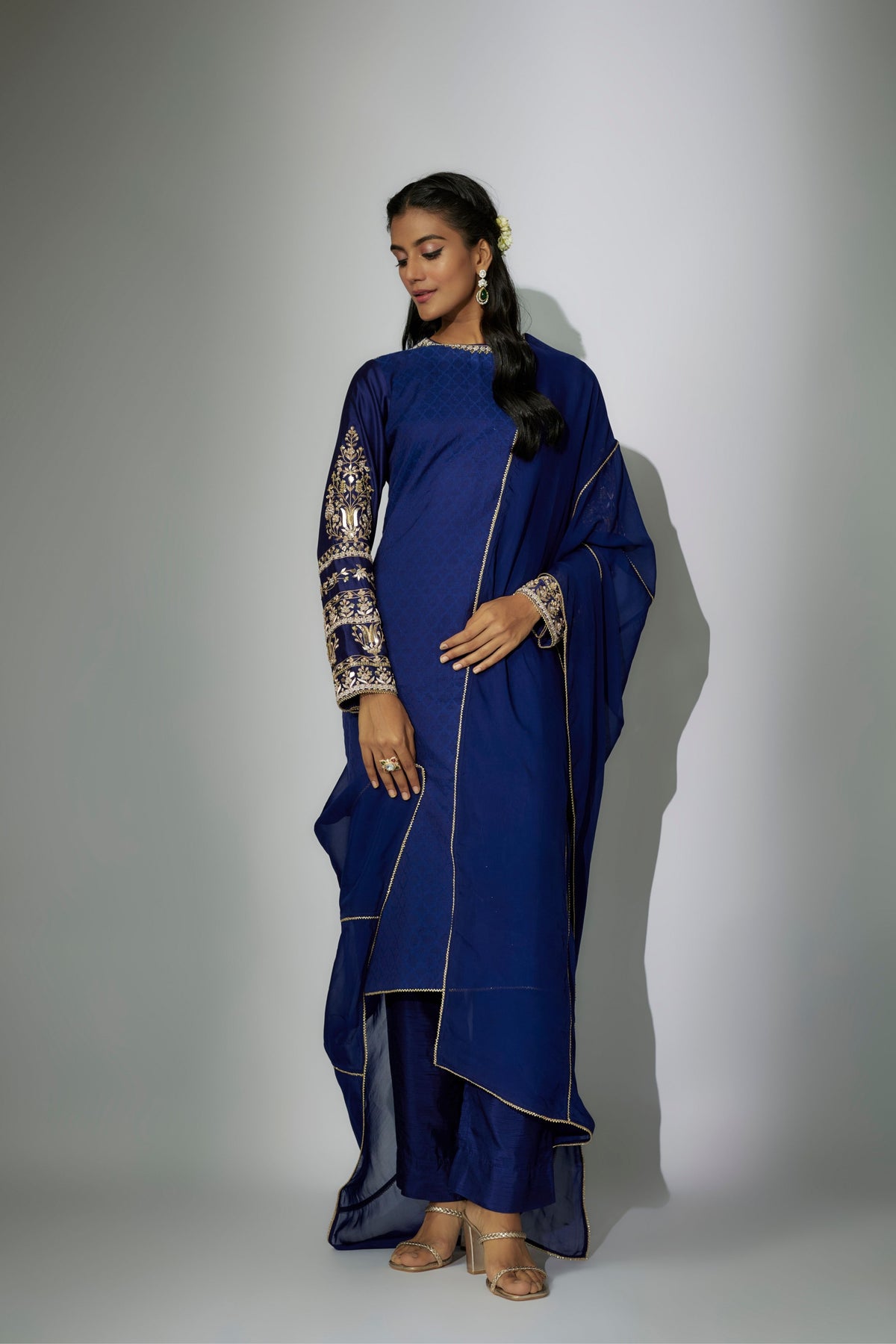 Blue Embroidered Kurta Set