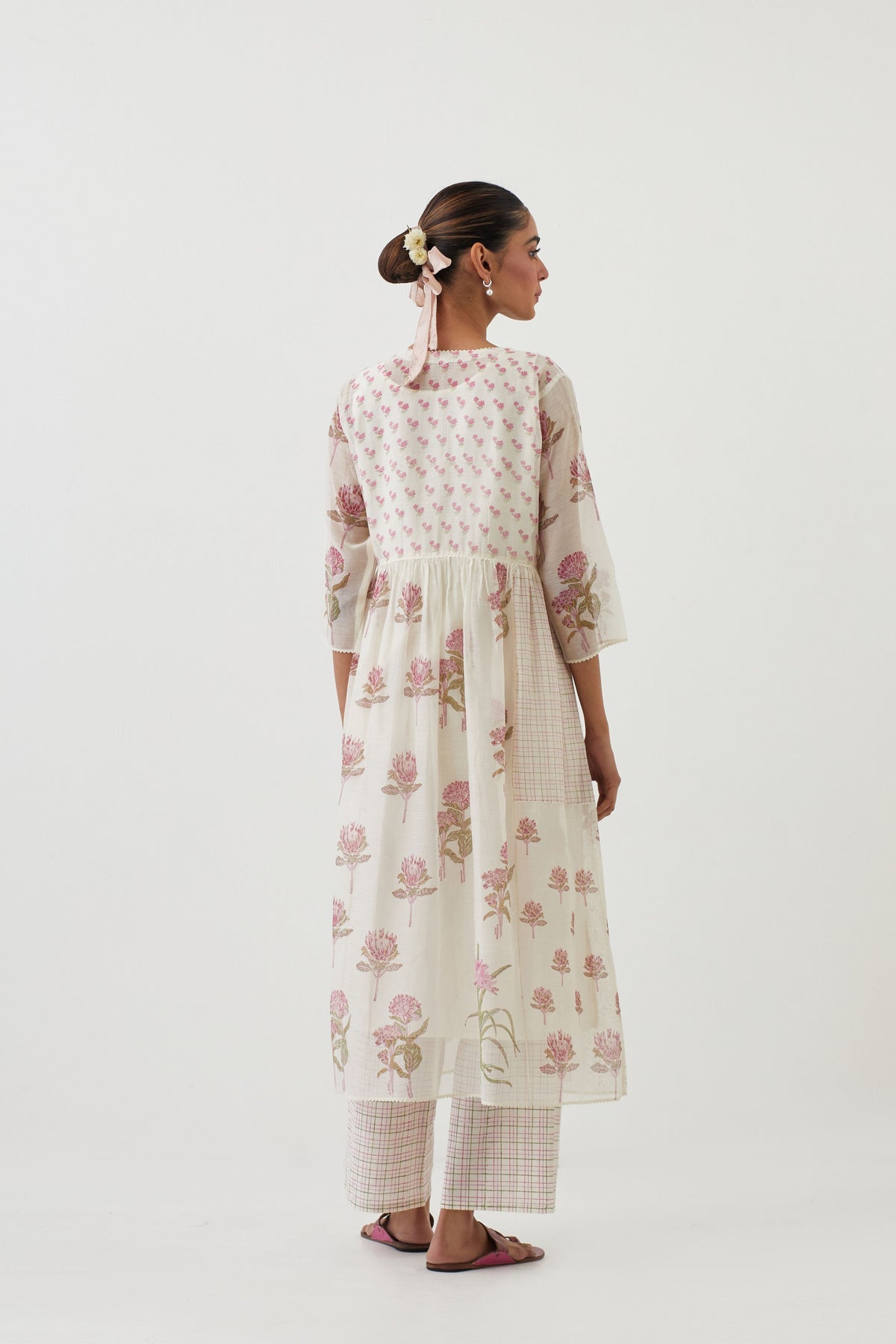 Pink Chanderi Kurta Set