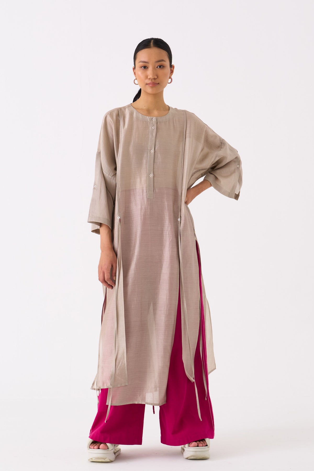 Chanderi Panelled Tunic Co-ord