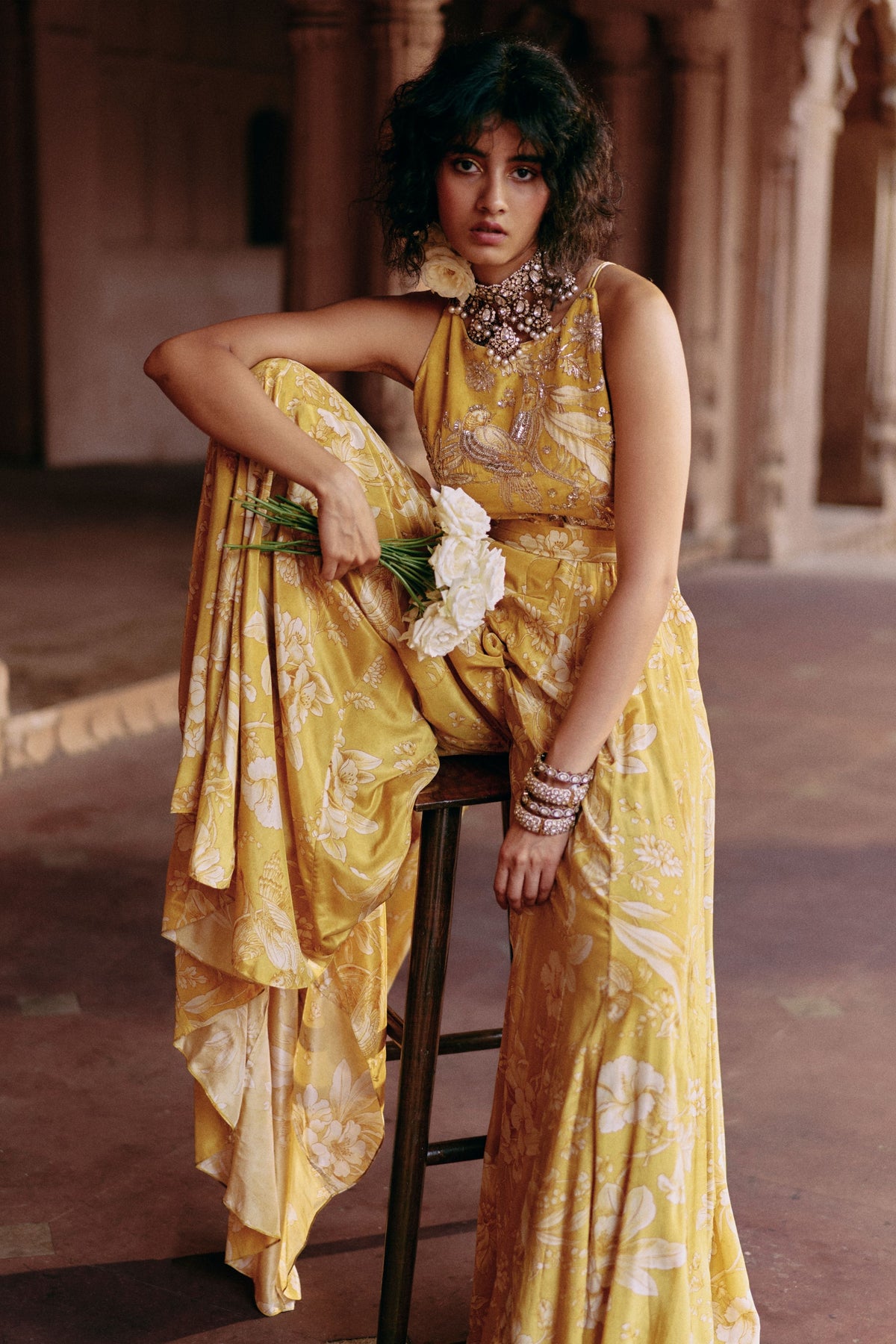 Tuscany Yellow Jumpsuit With Belt