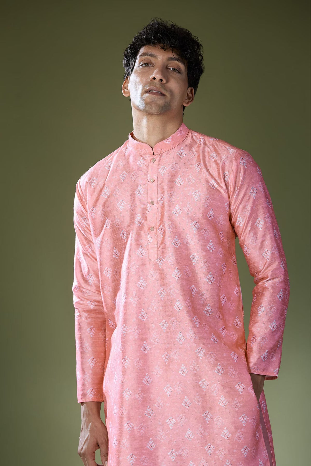 Pink Printed Kurta Set