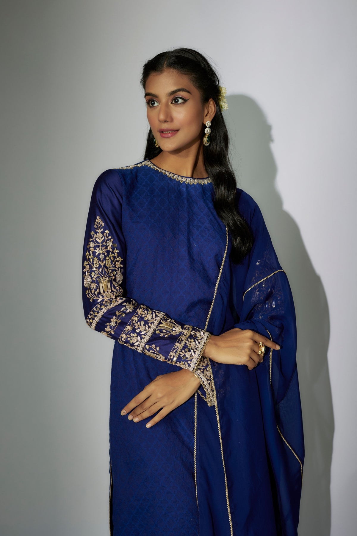 Blue Embroidered Kurta Set