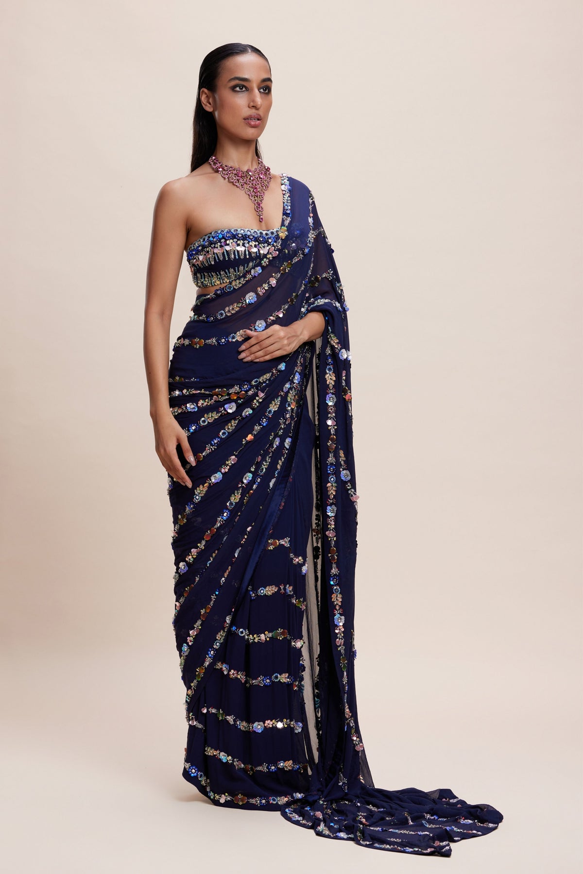 Midnight Embellished Saree