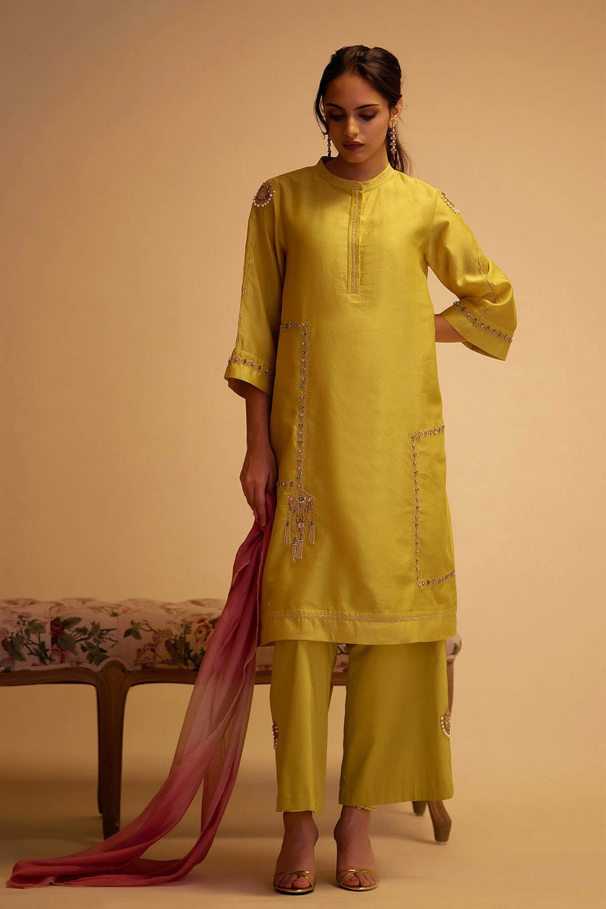 Tahira Mustard Kurta Set