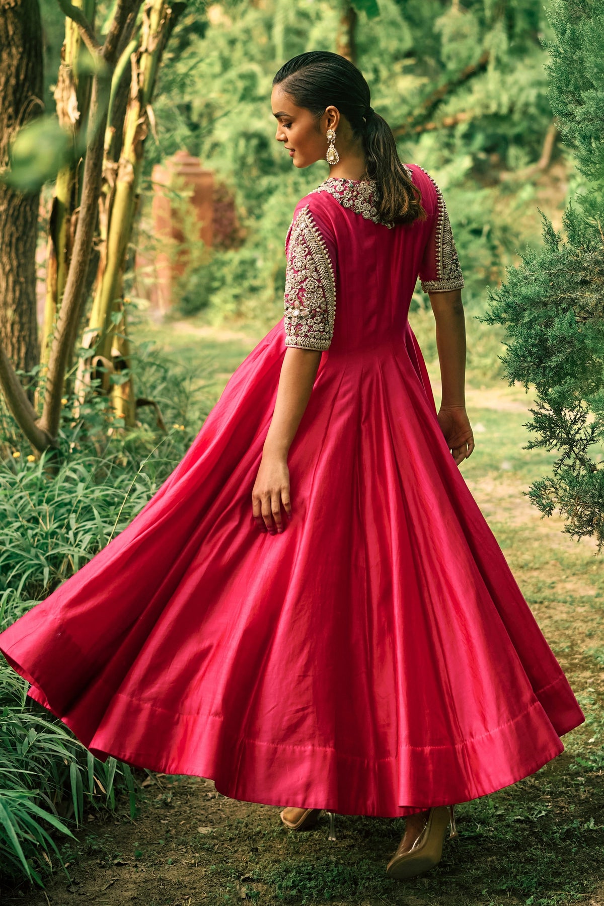 Farasha Pink Anarkali Set