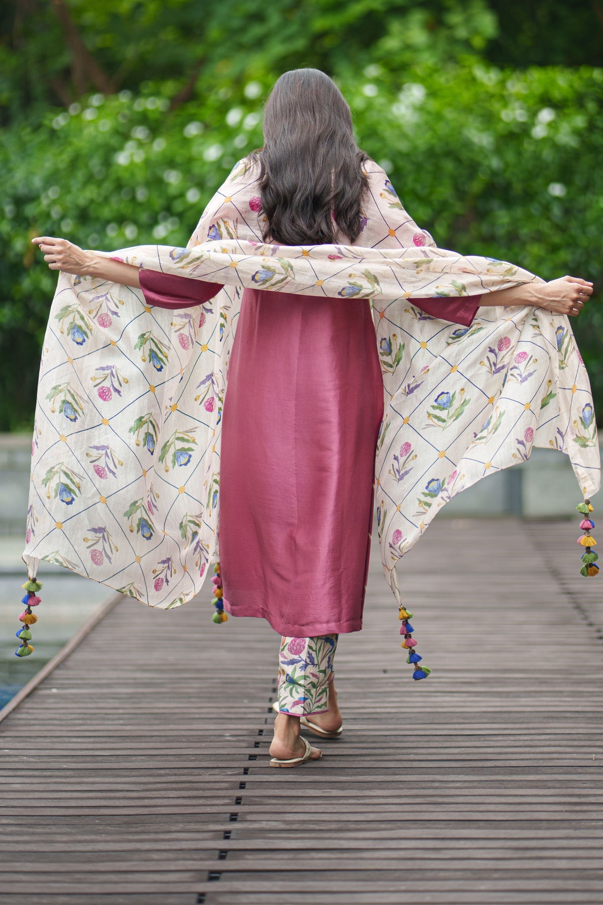 Cream Jaal Dupatta