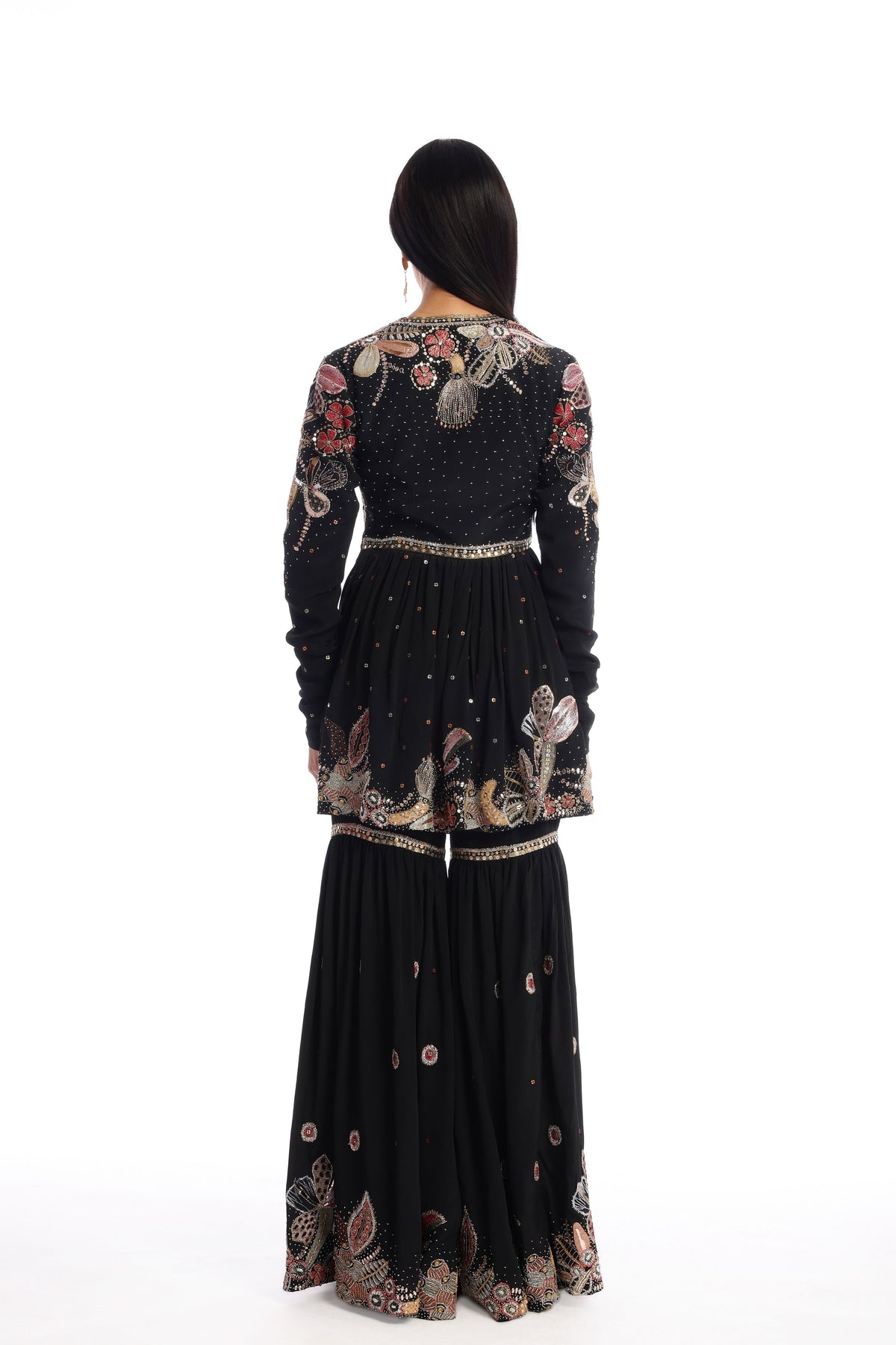 Black Yin Yang Gharara Set