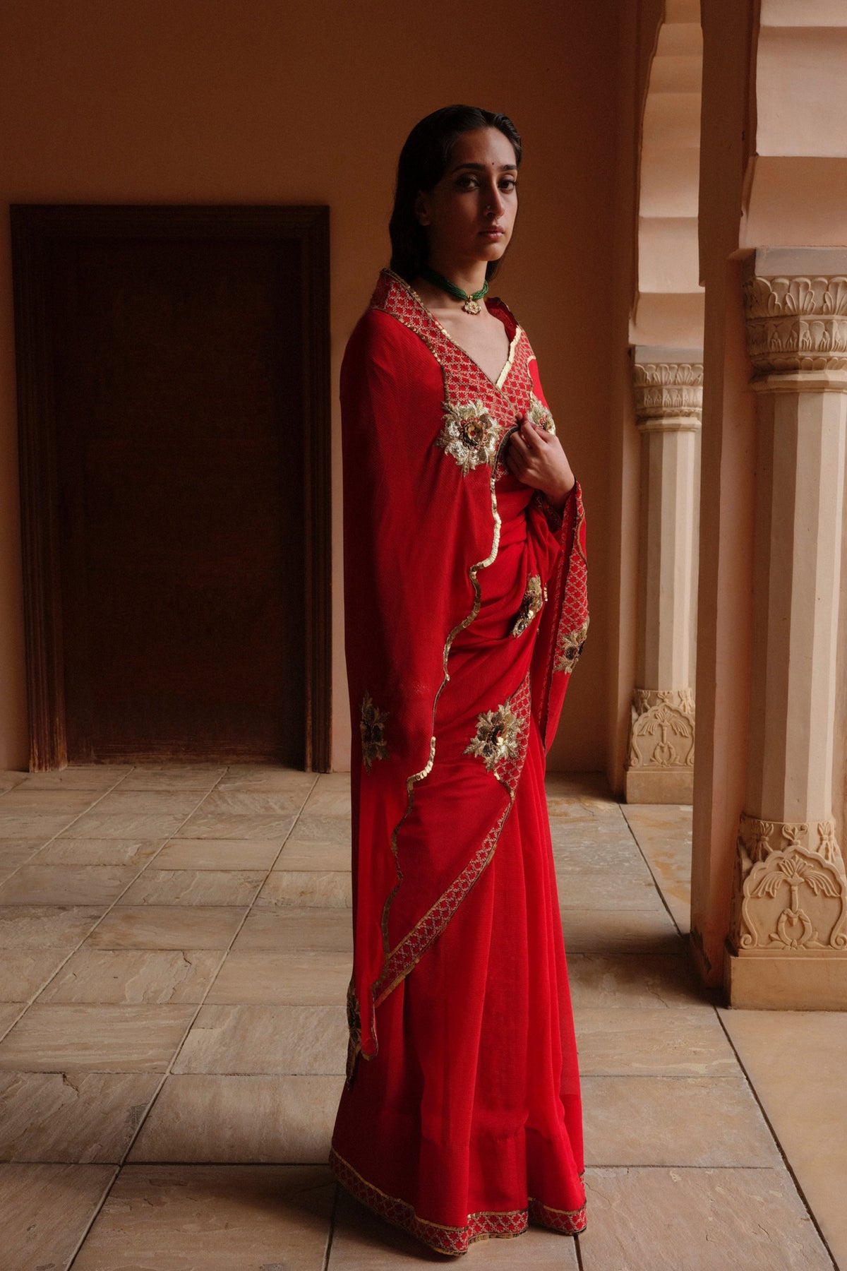 Red Sahasrara Saree