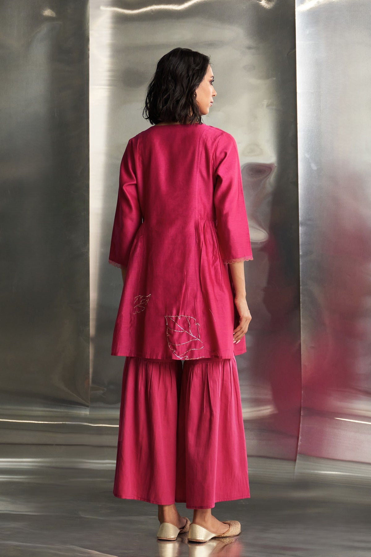 Pop Pink Straight Kurta Set