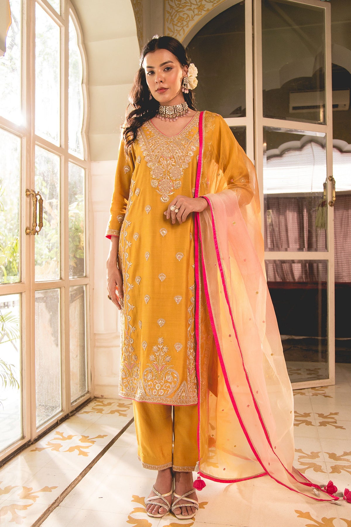 Mustard Kurta Set