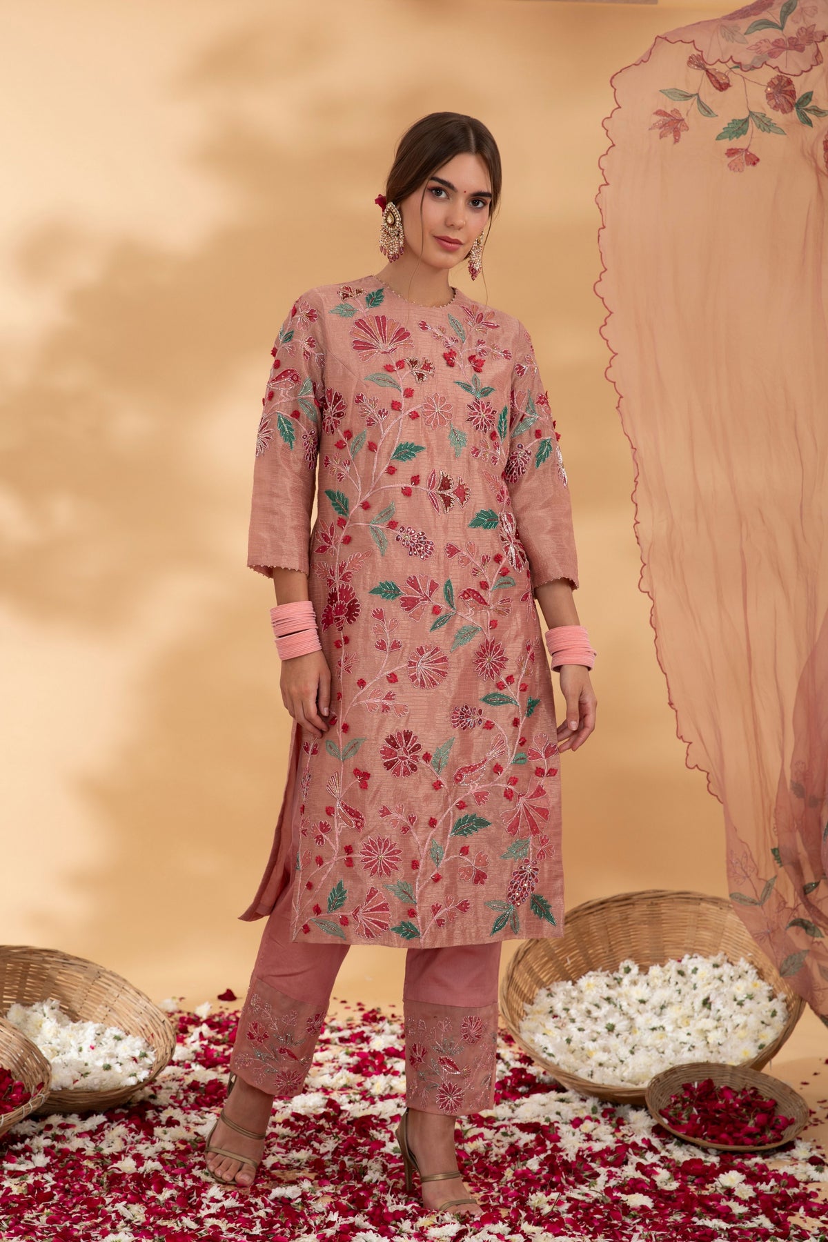 Kota Dusty Rose Straight Kurta Set